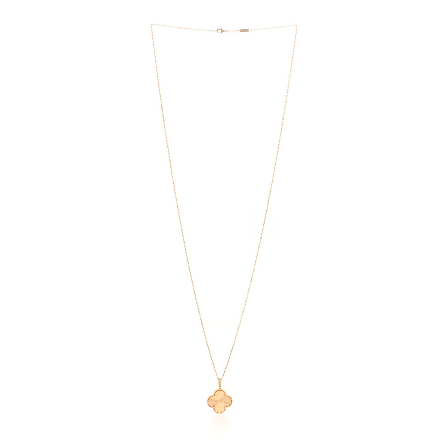 18K Yellow Gold Guilloche Magic Alhambra Long Necklace — view 3
