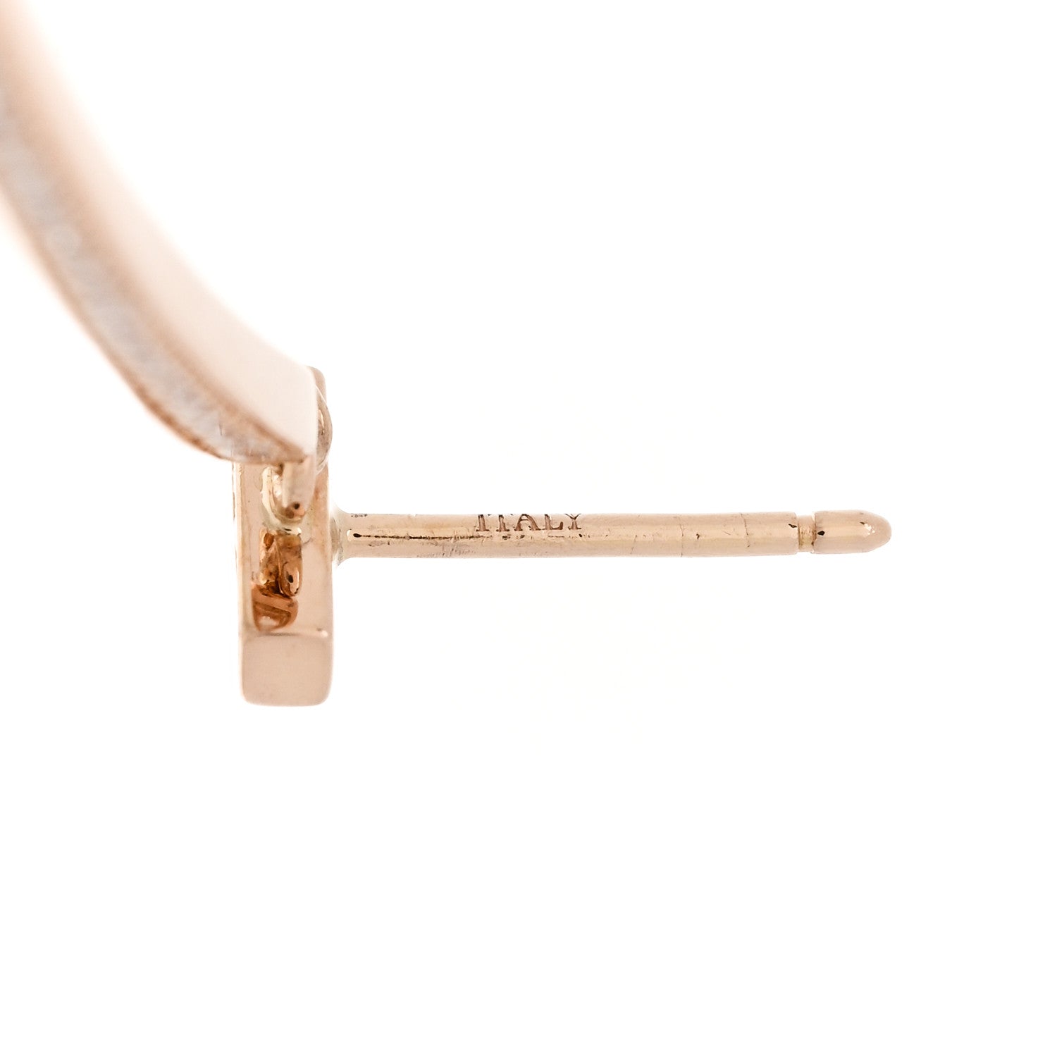 18K Rose Gold Diamond T Bar Earrings — view 4