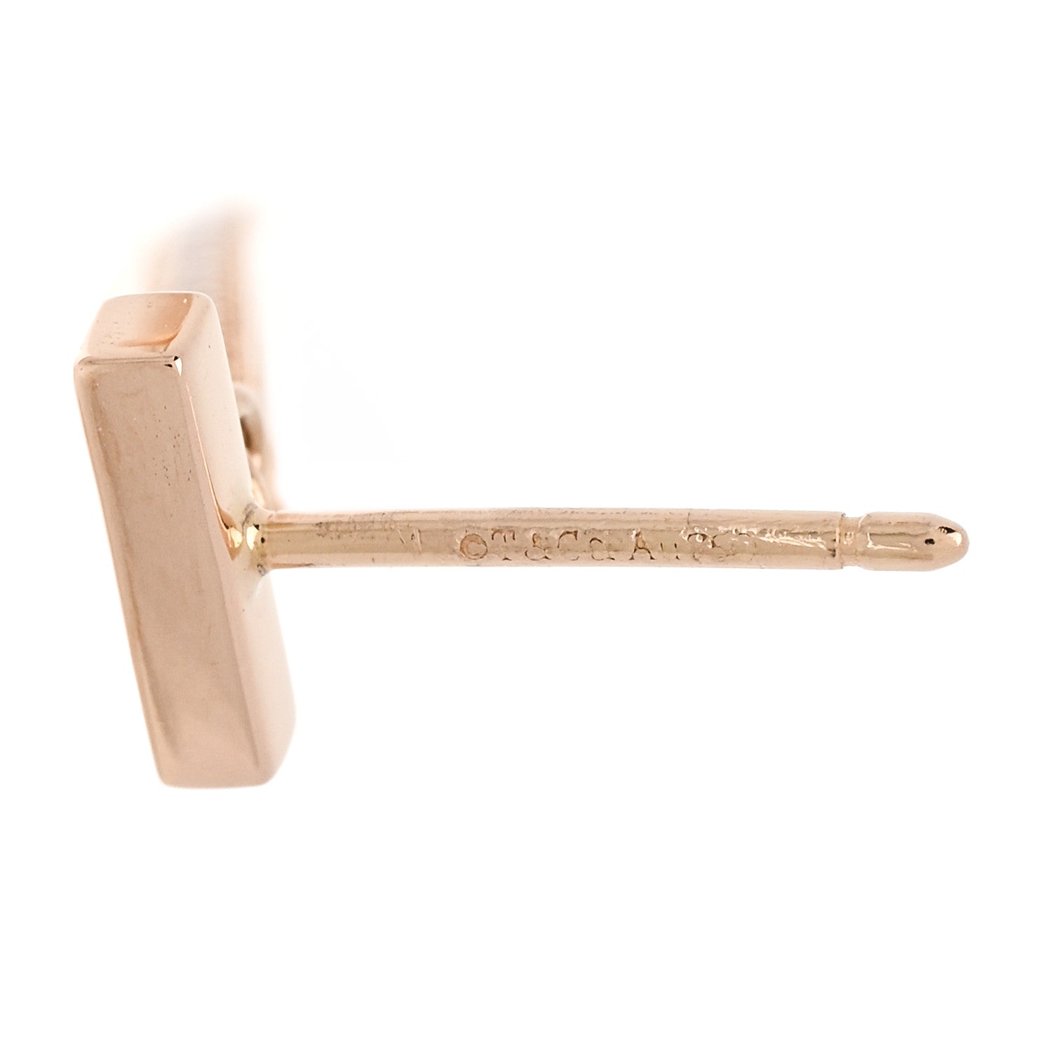 18K Rose Gold Diamond T Bar Earrings — view 5