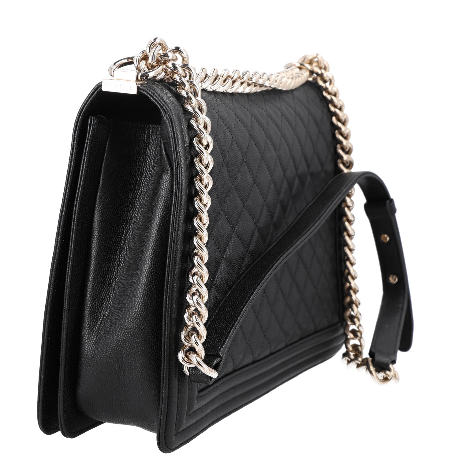 Caviar Quilted Large Boy Flap Black — view 3