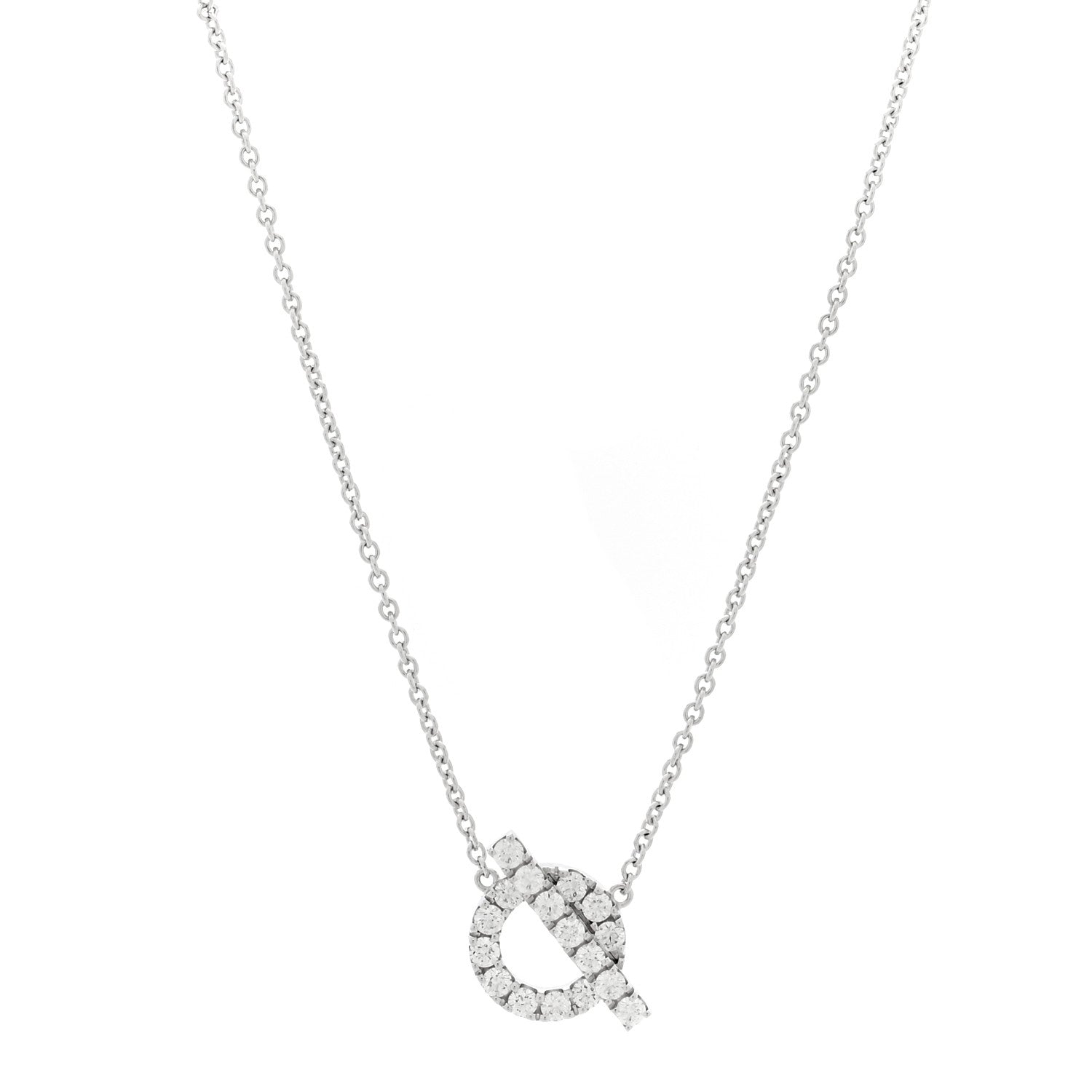 18K White Gold Diamond Finesse Pendant Necklace