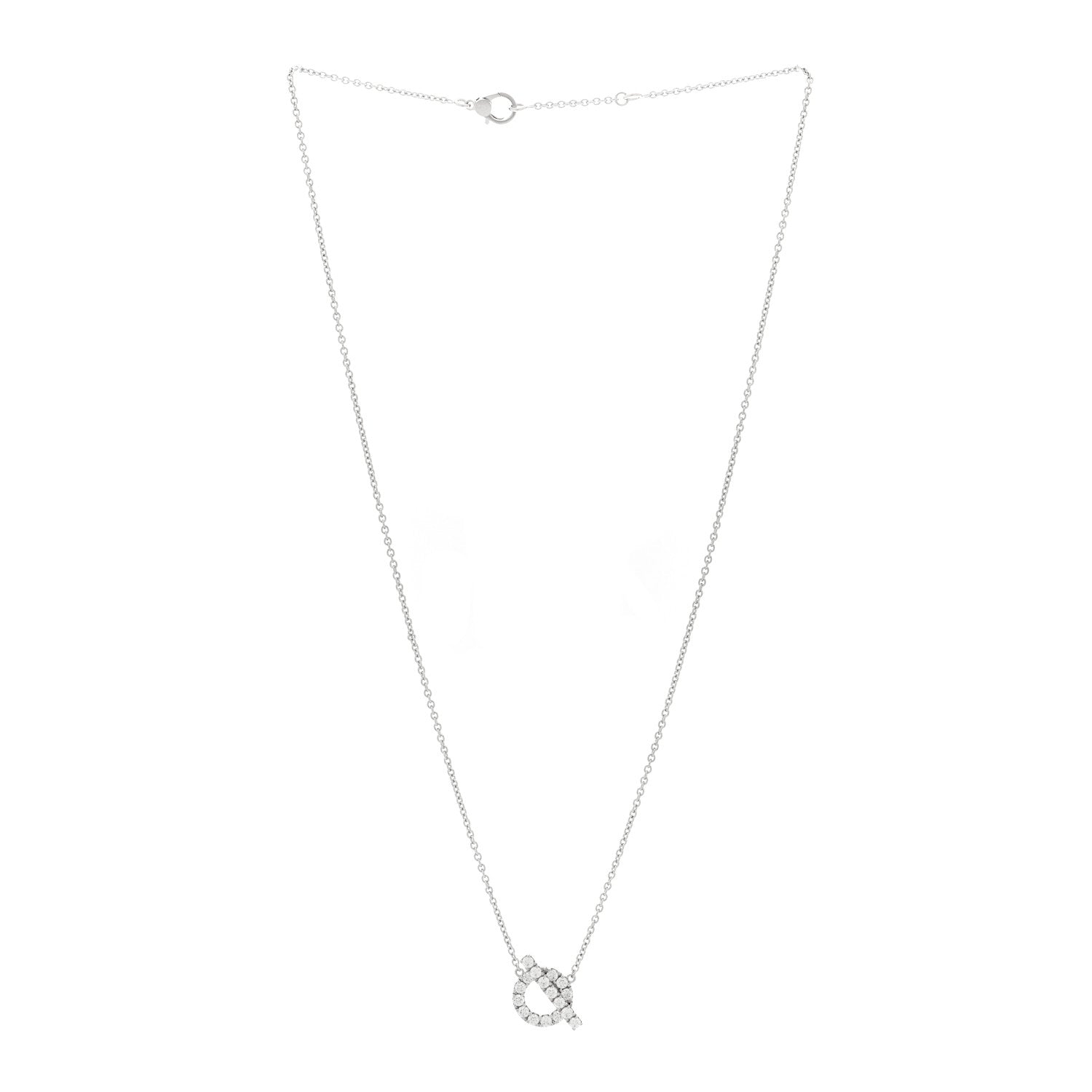 18K White Gold Diamond Finesse Pendant Necklace — view 3