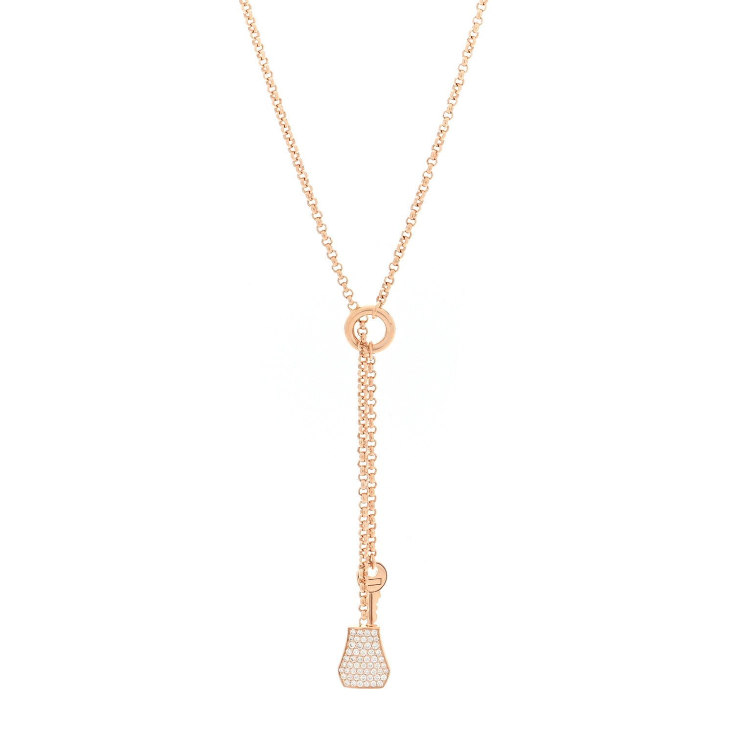 18K Rose Gold Diamond PM Kelly Clochette Necklace