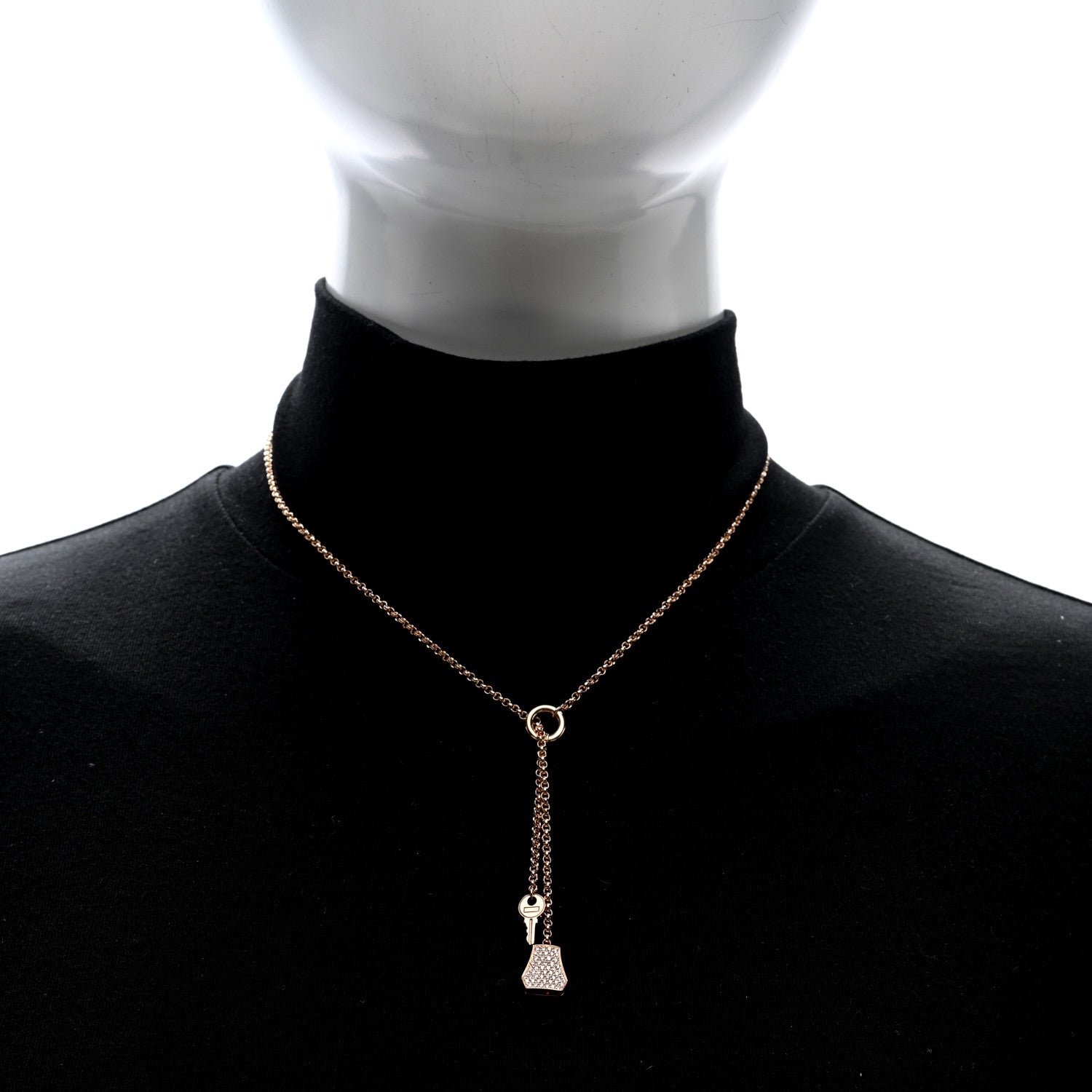 18K Rose Gold Diamond PM Kelly Clochette Necklace — view 2