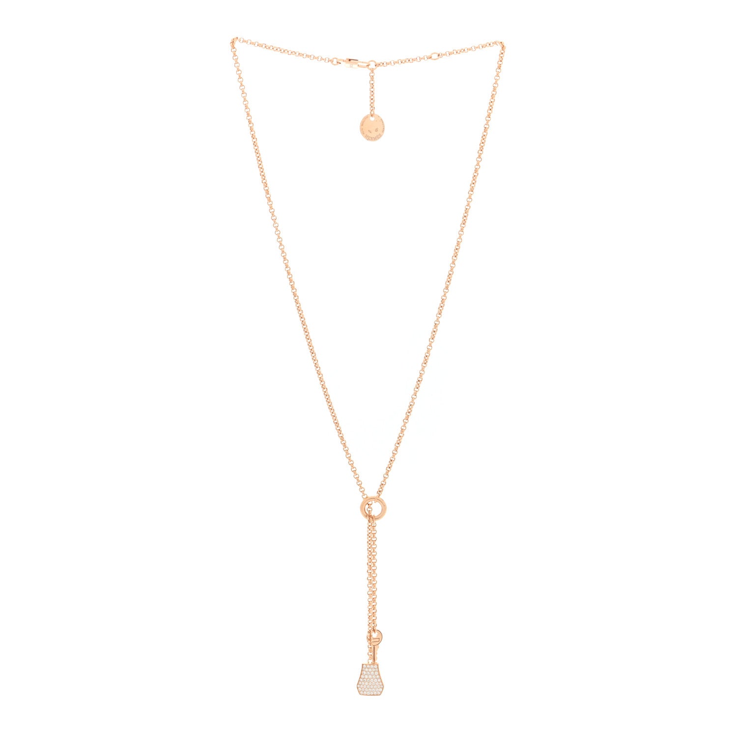 18K Rose Gold Diamond PM Kelly Clochette Necklace — view 3