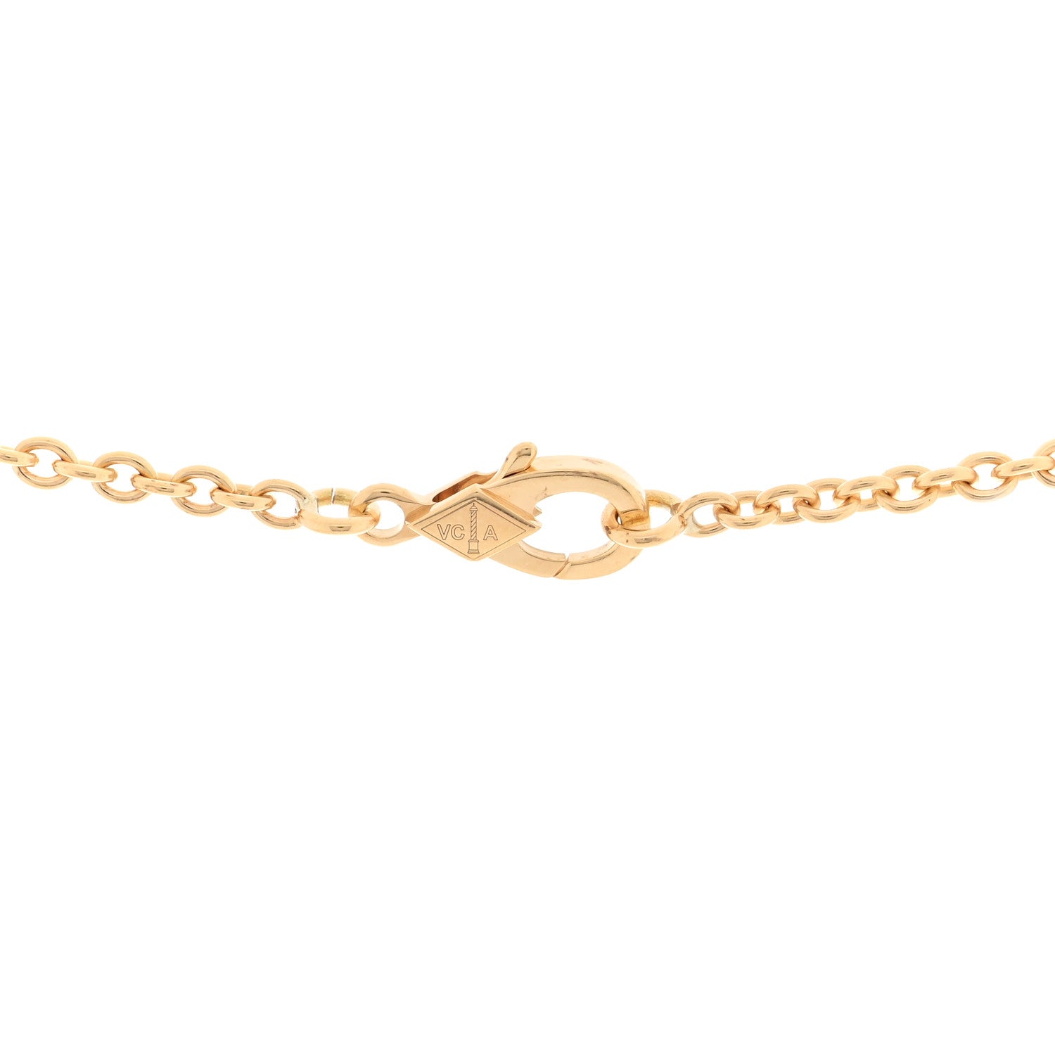 18K Yellow Gold Mother of Pearl Pure Alhambra Pendant Necklace — view 4