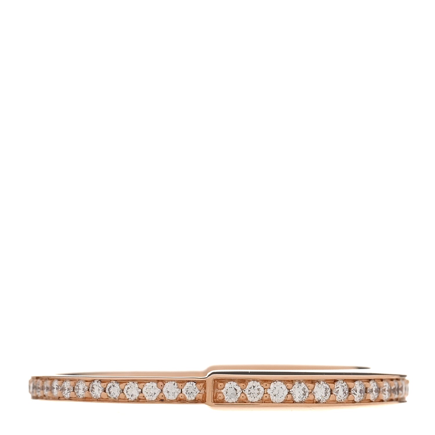 18K Rose Gold Diamond Lock Pave Ring 65 11