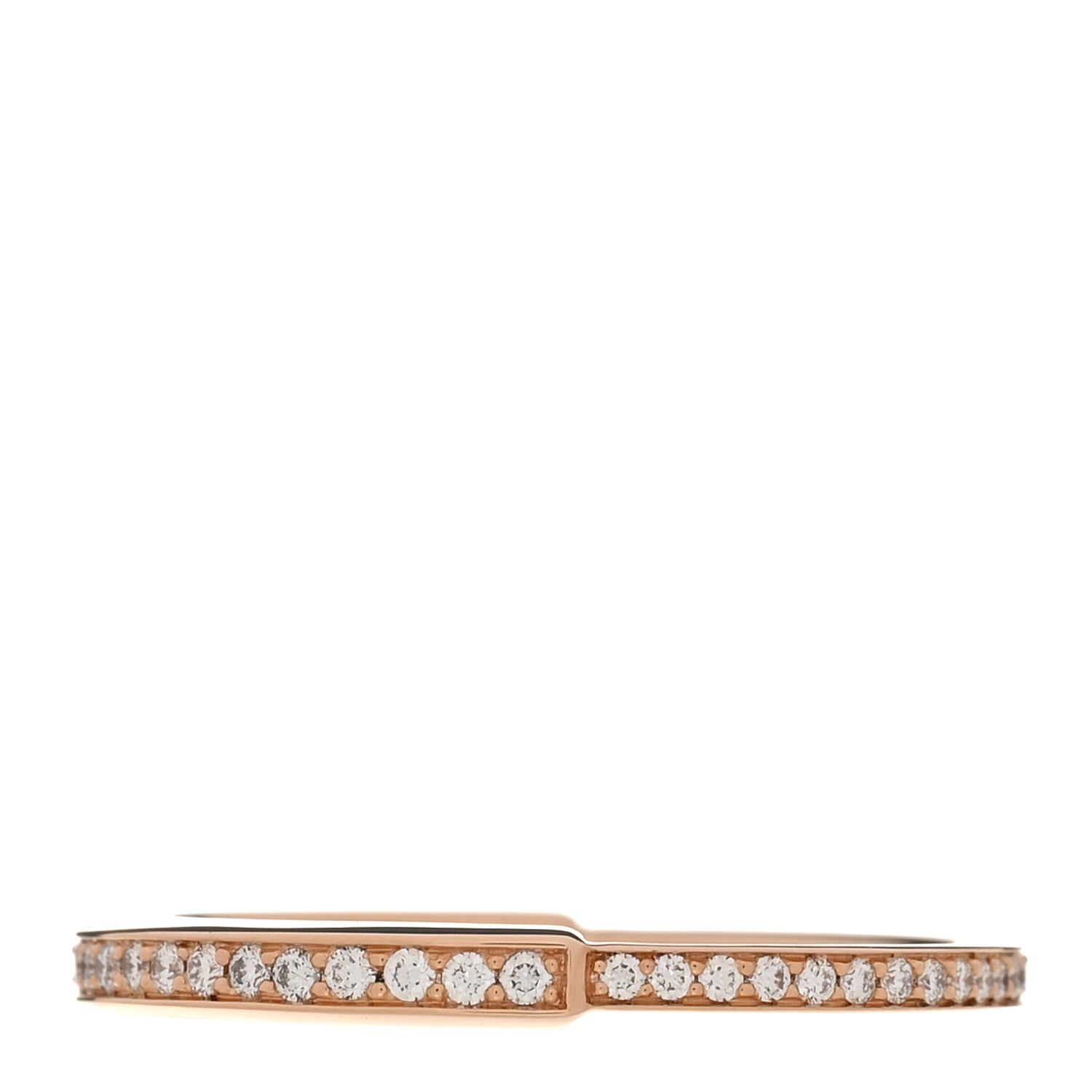 18K Rose Gold Diamond Lock Pave Ring 65 11 — view 3