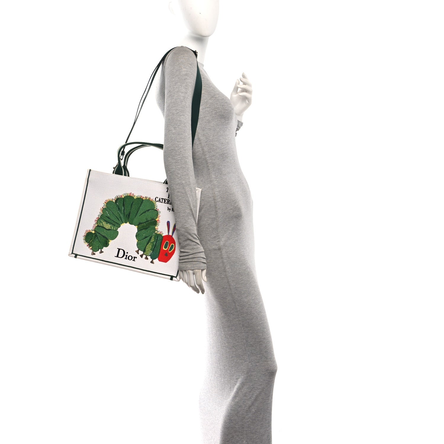 Canvas Embroidered Medium The Very Hungry Caterpillar Book Tote With Strap White Multicolor — view 2