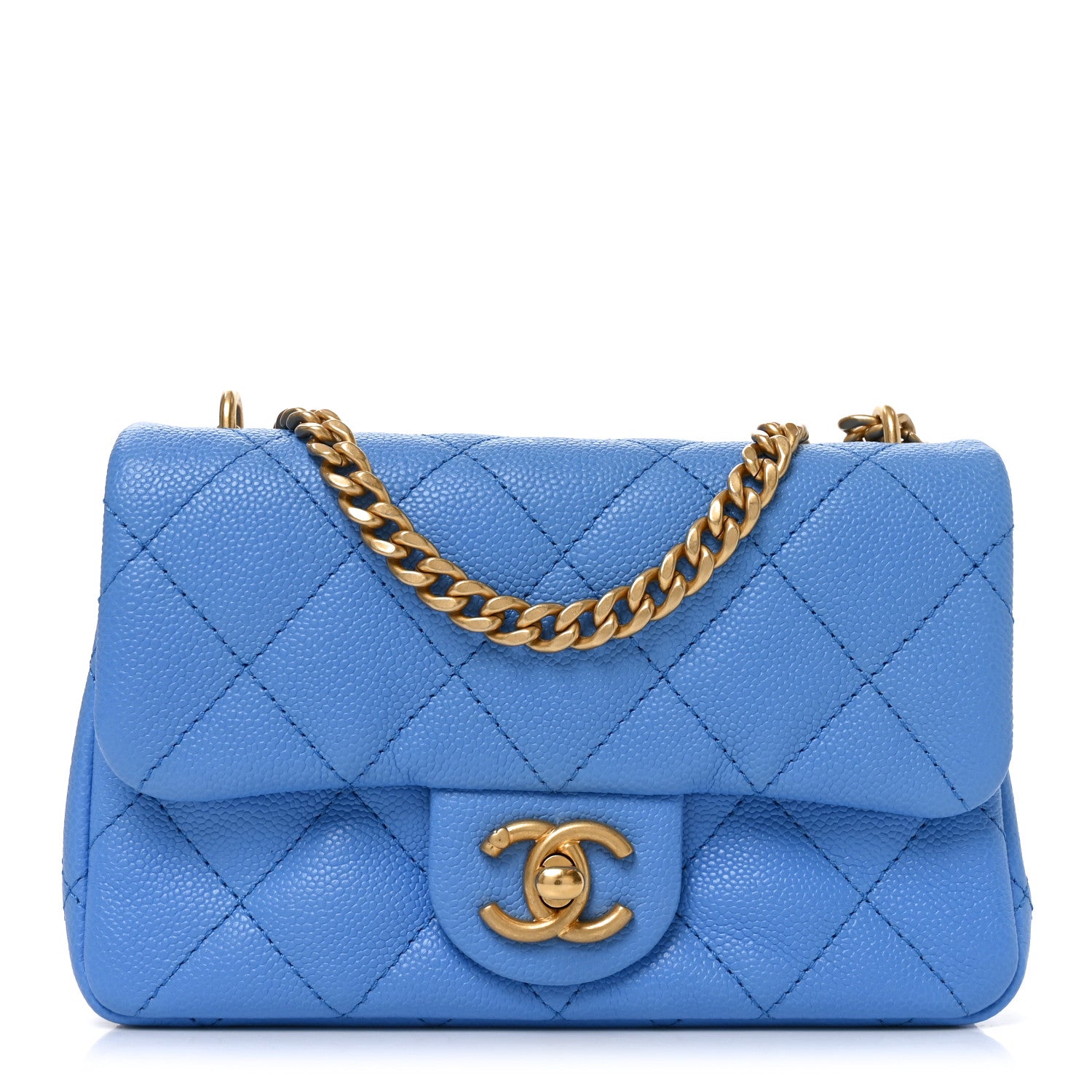 Caviar Quilted Mini Rectangular Sweetheart Flap Black — view 1