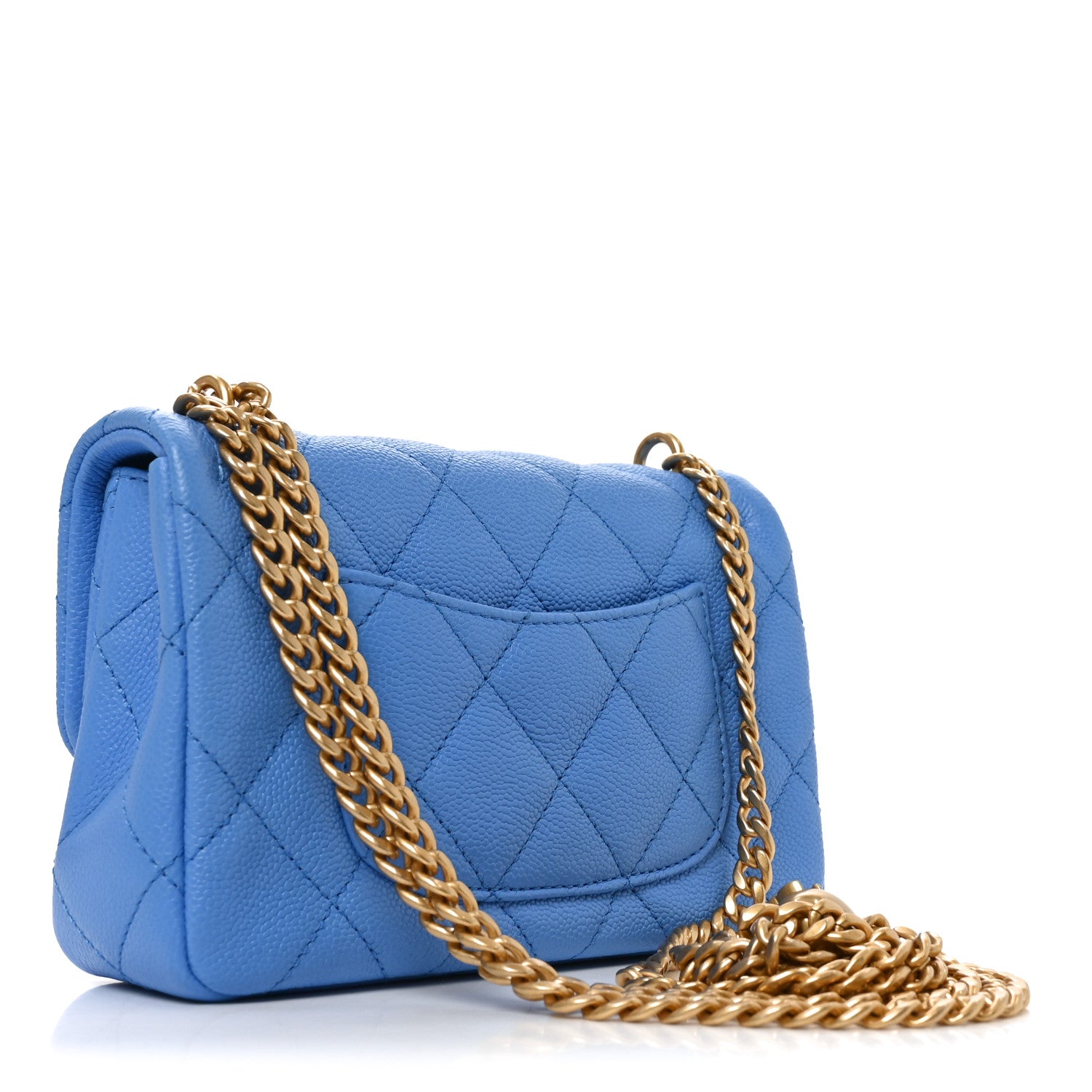 Caviar Quilted Mini Rectangular Sweetheart Flap Black — view 3