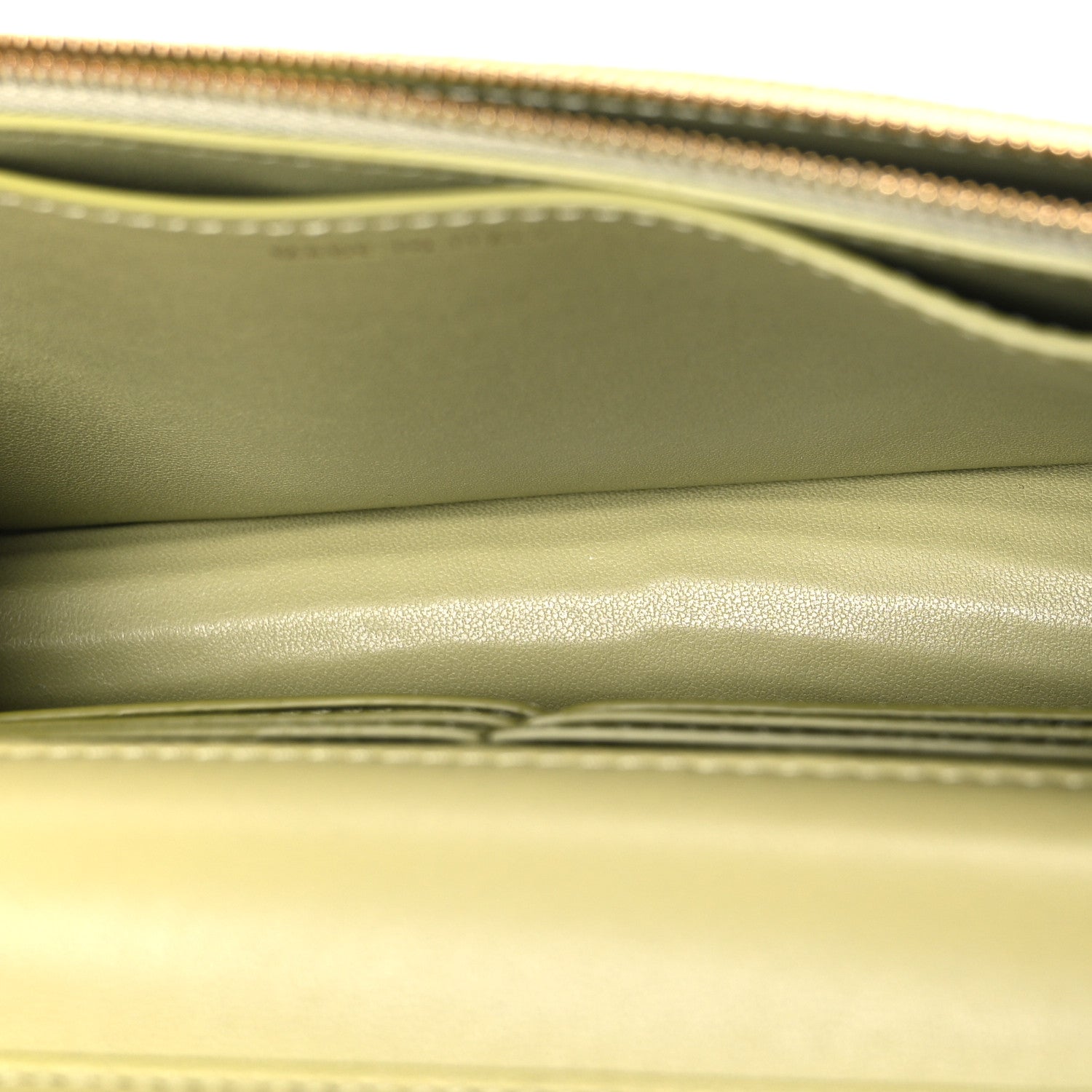 Calfskin Lizard Embossed Wallet On Chain WOC Green — view 5