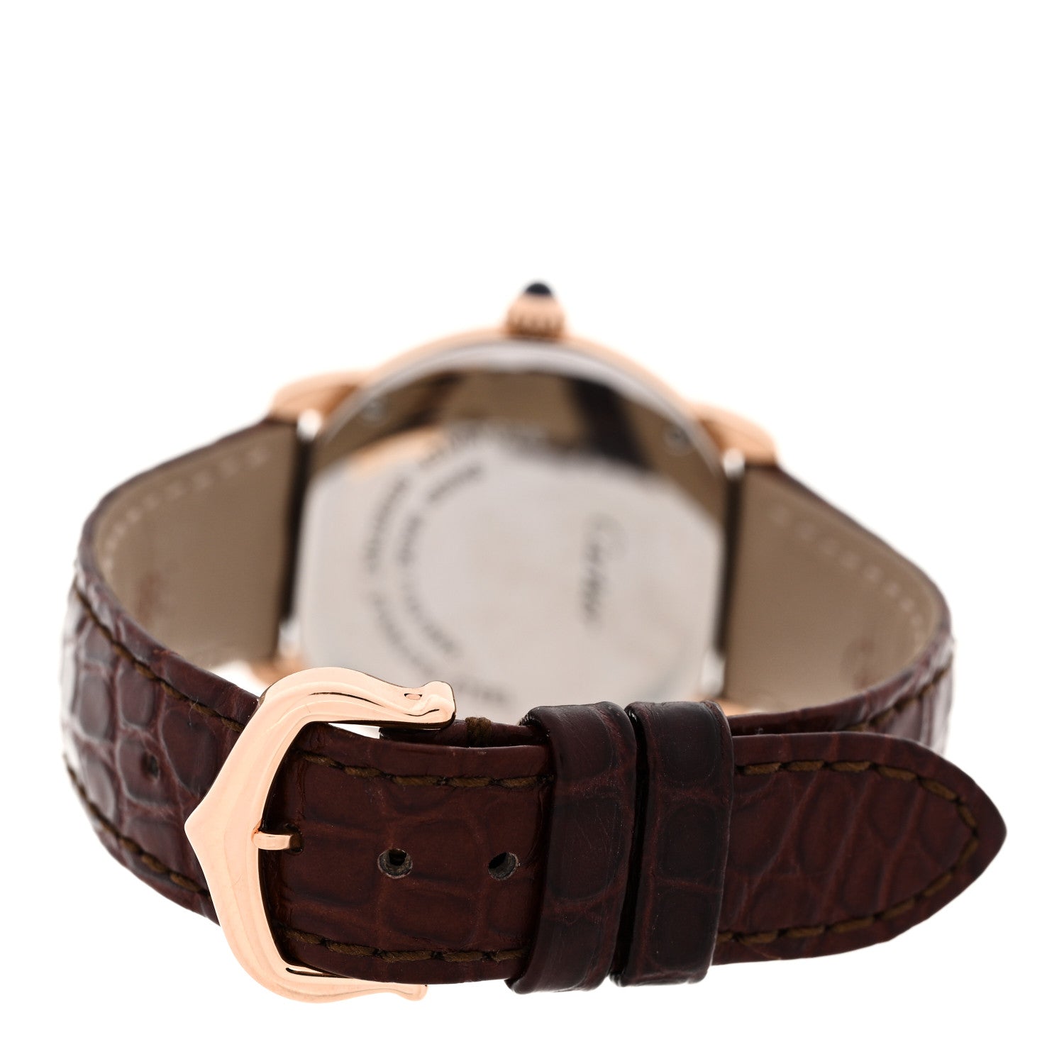 Stainless Steel 18K Pink Gold Alligator 29mm Ronde Solo Quartz Watch Brown — view 3