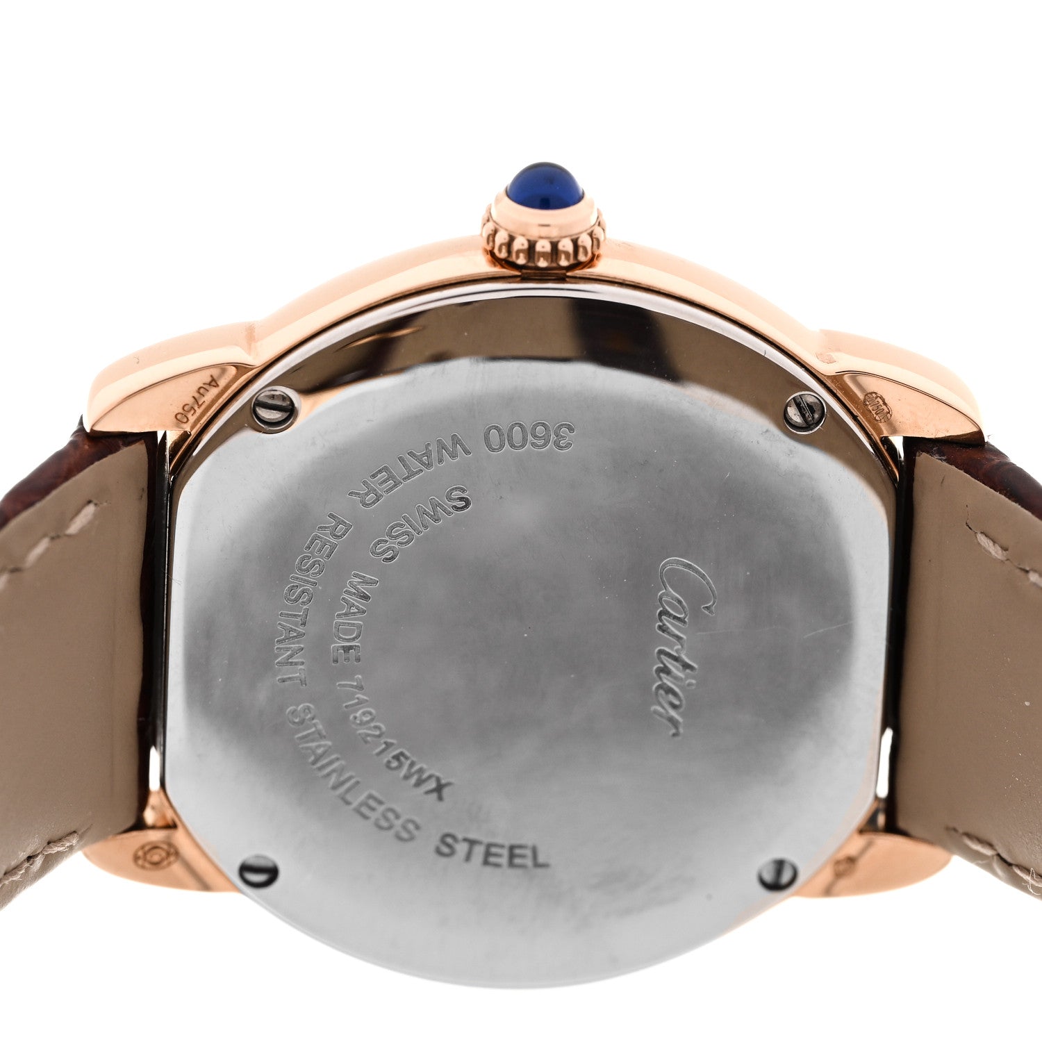 Stainless Steel 18K Pink Gold Alligator 29mm Ronde Solo Quartz Watch Brown — view 4