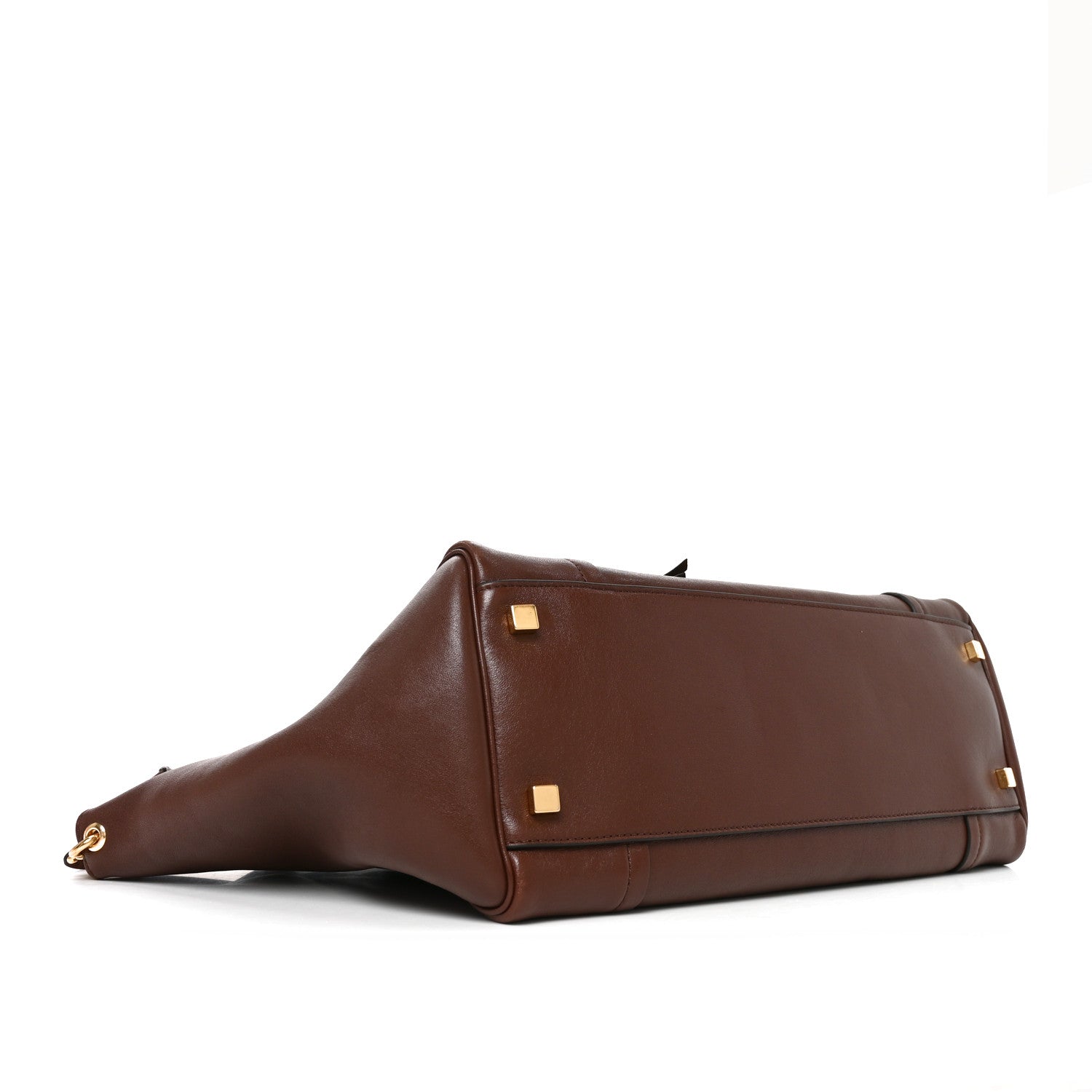 Supple Shiny Lambskin Medium Smiling New Luggage Brick — view 4