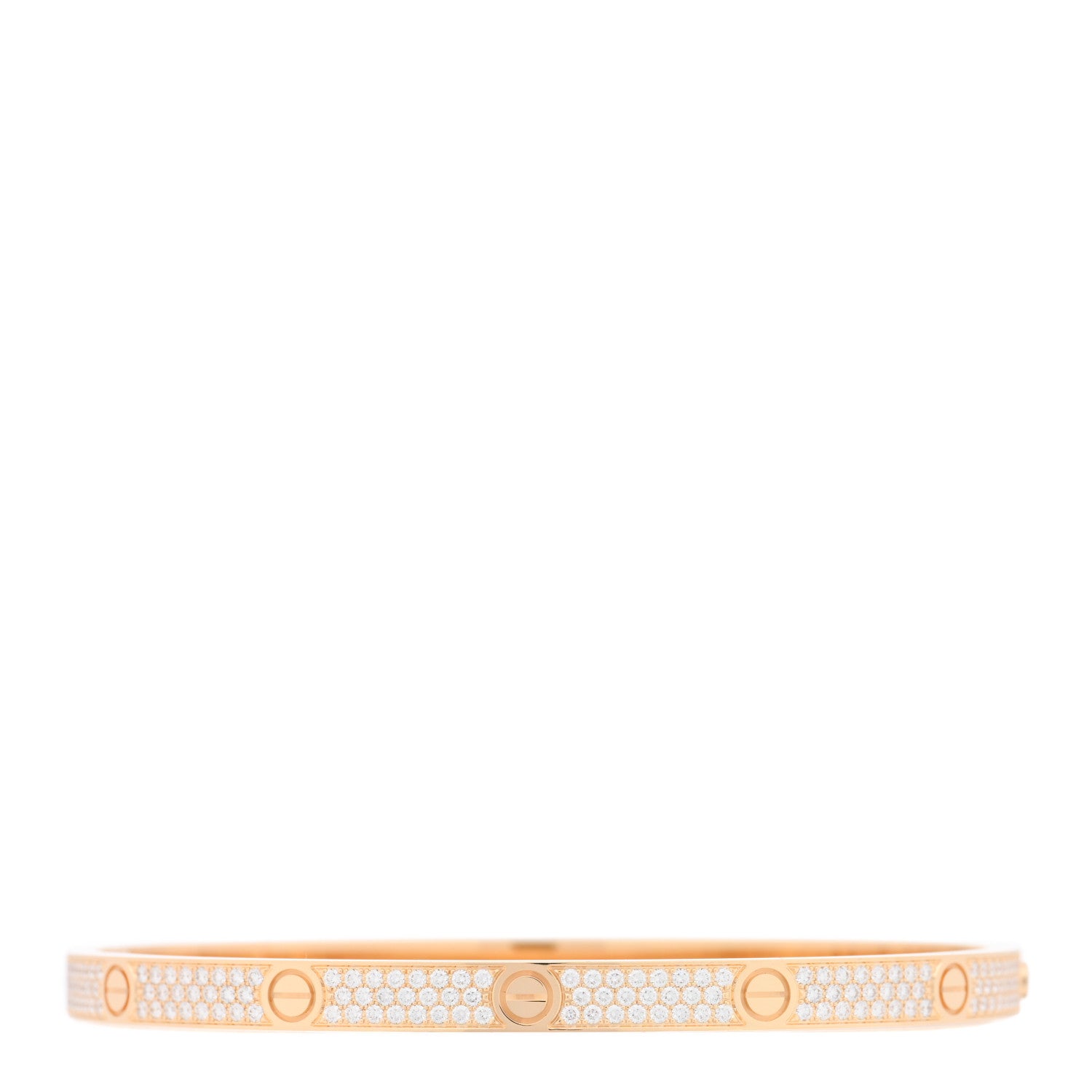 18K Yellow Gold Diamond Medium LOVE Paved Bracelet 19