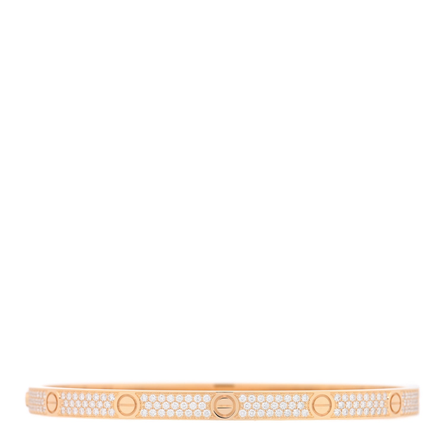 18K Yellow Gold Diamond Medium LOVE Paved Bracelet 19 — view 2
