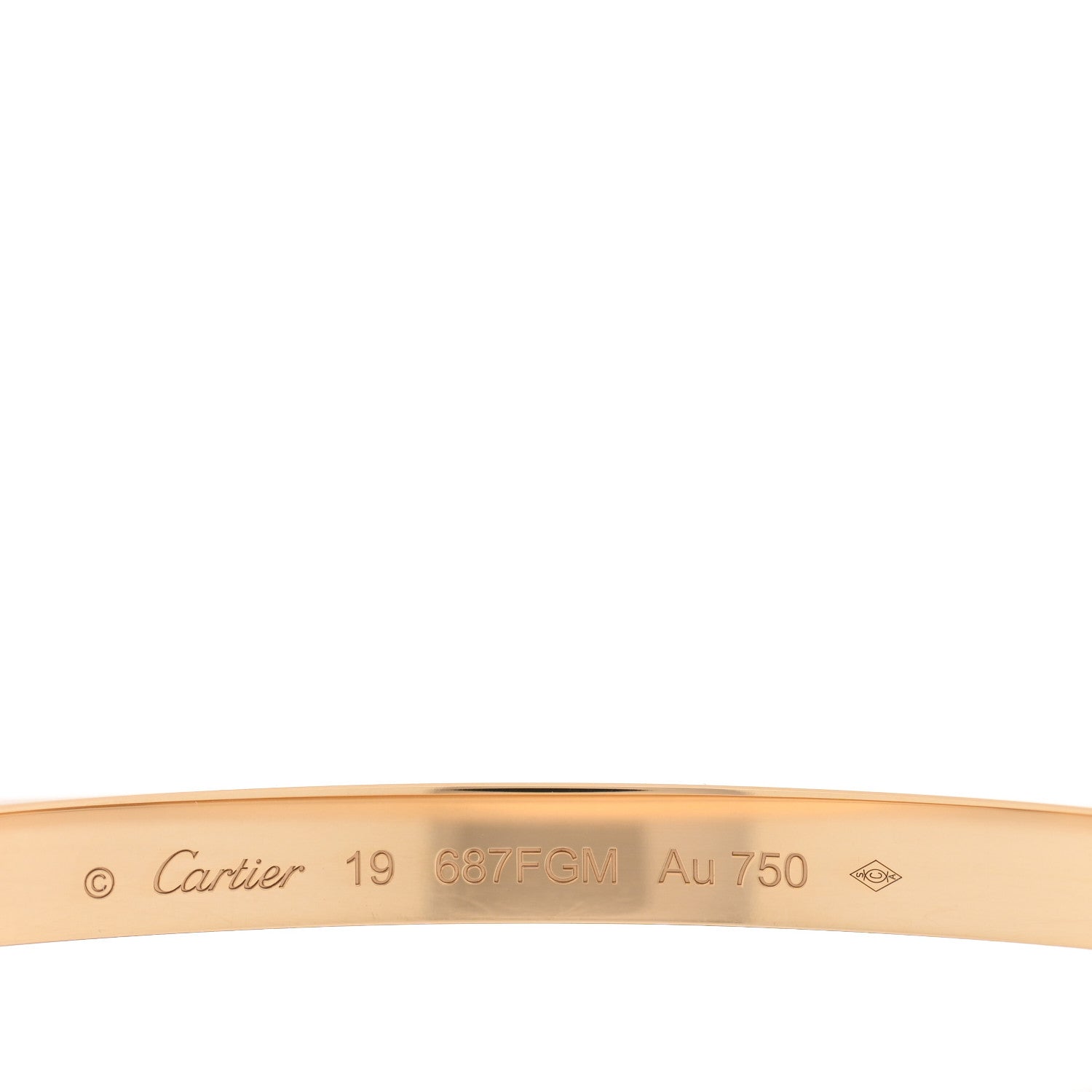 18K Yellow Gold Diamond Medium LOVE Paved Bracelet 19 — view 3