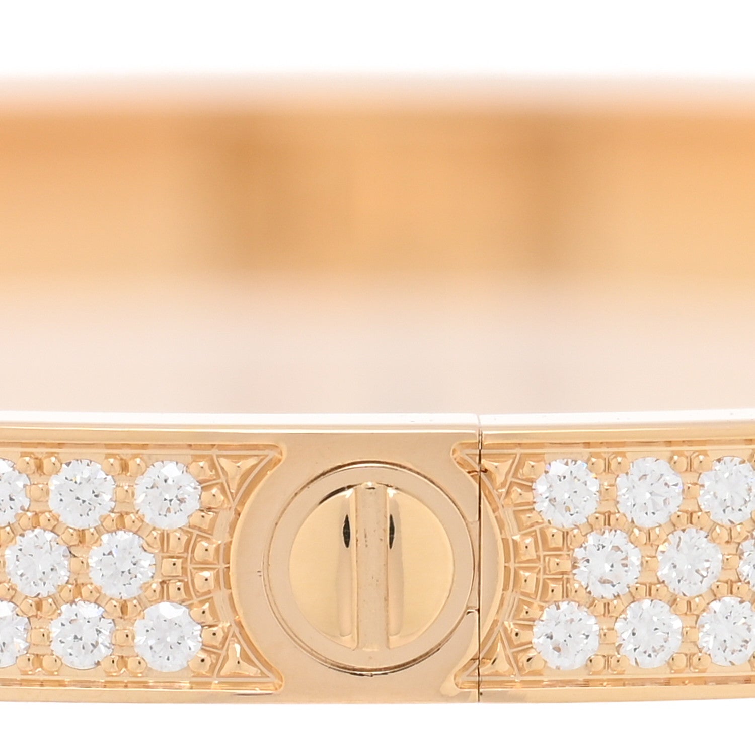 18K Yellow Gold Diamond Medium LOVE Paved Bracelet 19 — view 5