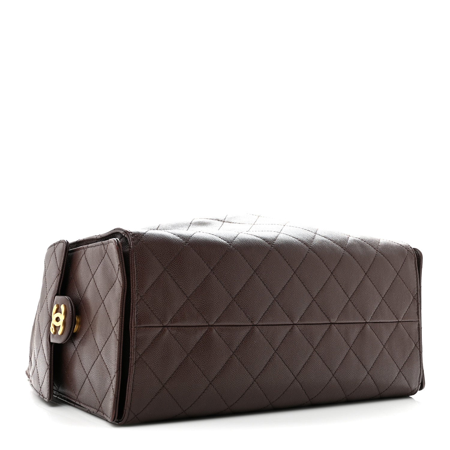Caviar Quilted Medium Chanel 25 Handbag Dark Brown — view 5