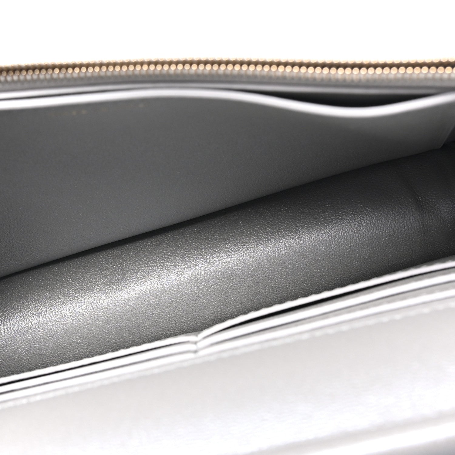Calfskin Lizard Embossed Wallet on Chain WOC Silver — view 5