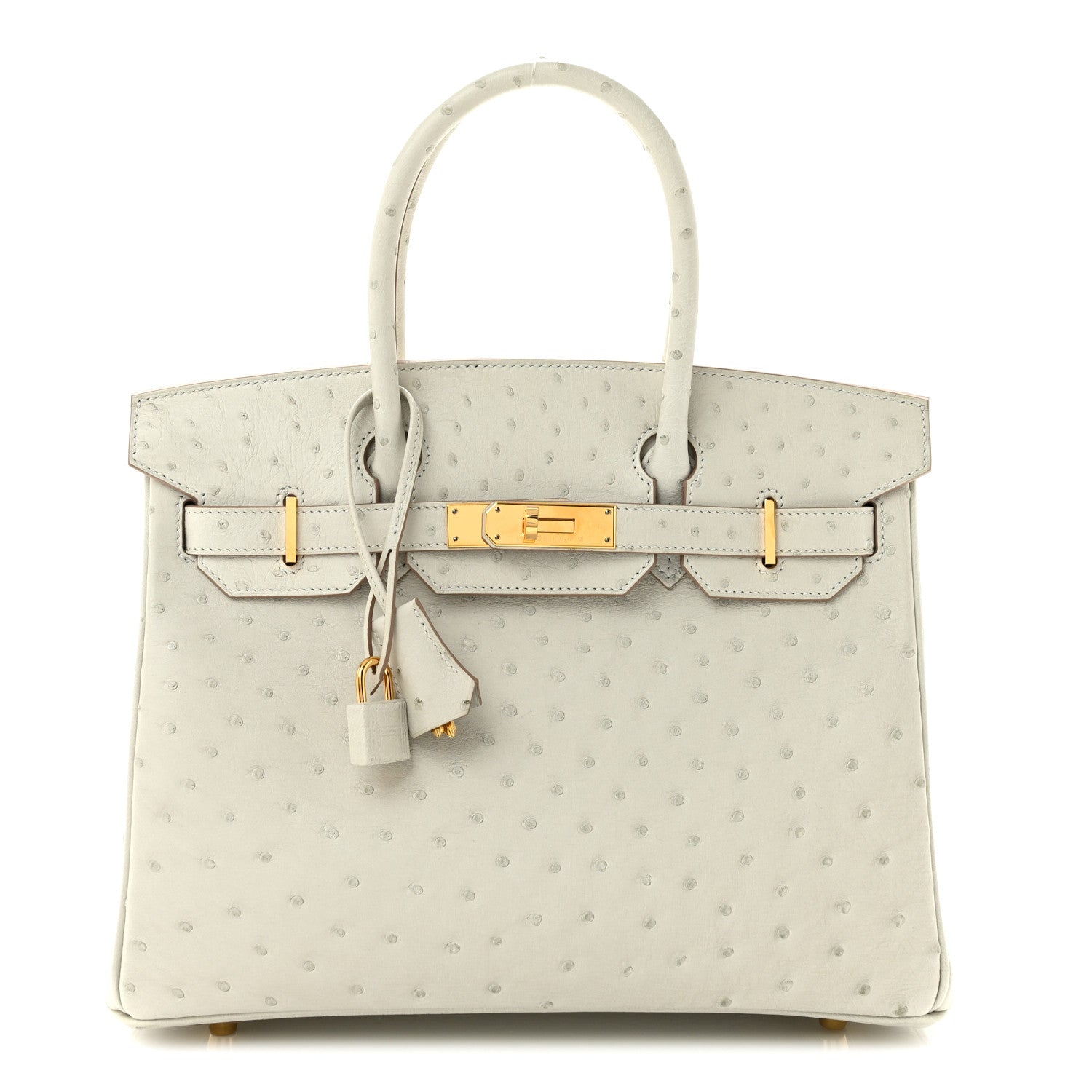 Ostrich Birkin 30 Gris Perle