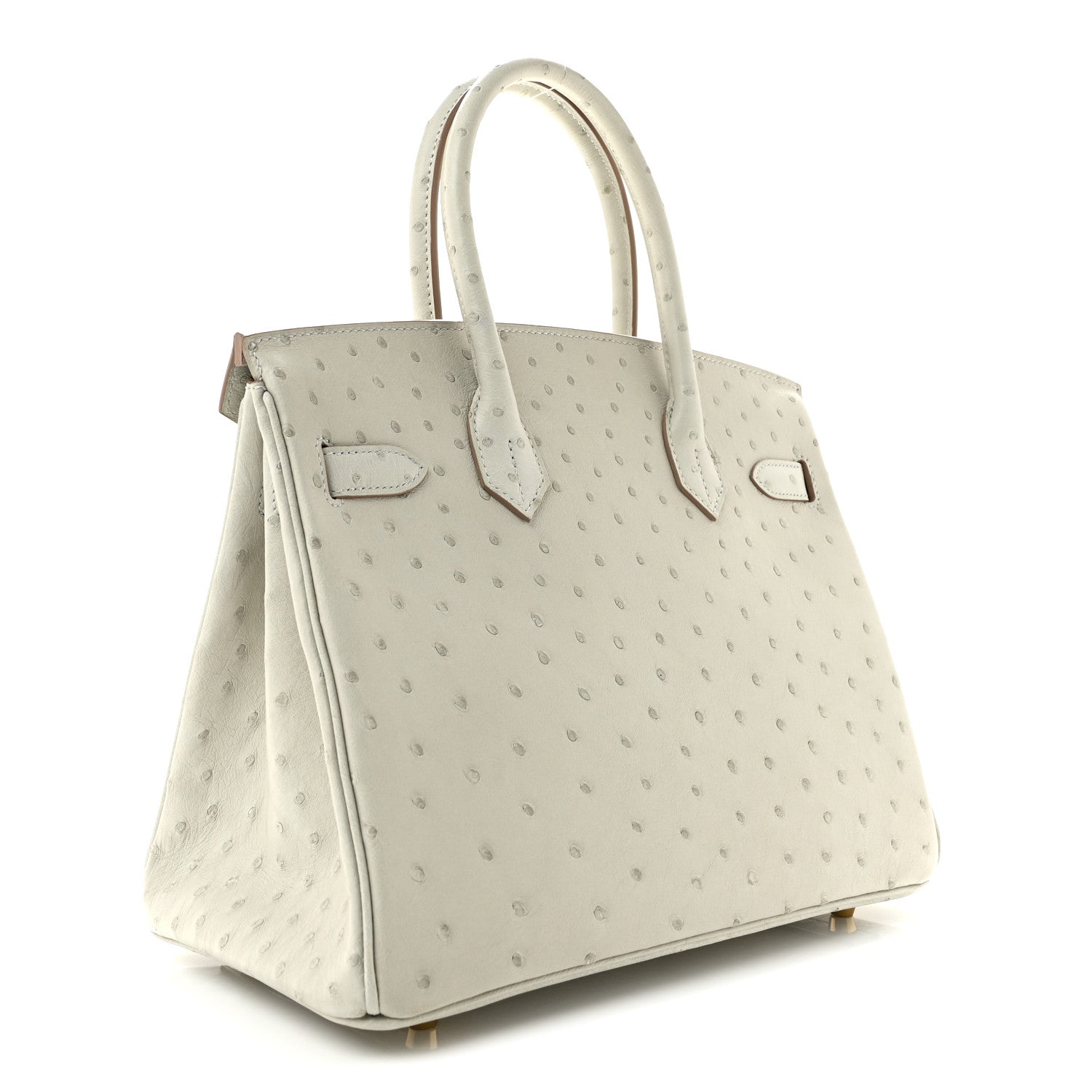 Ostrich Birkin 30 Gris Perle — view 3