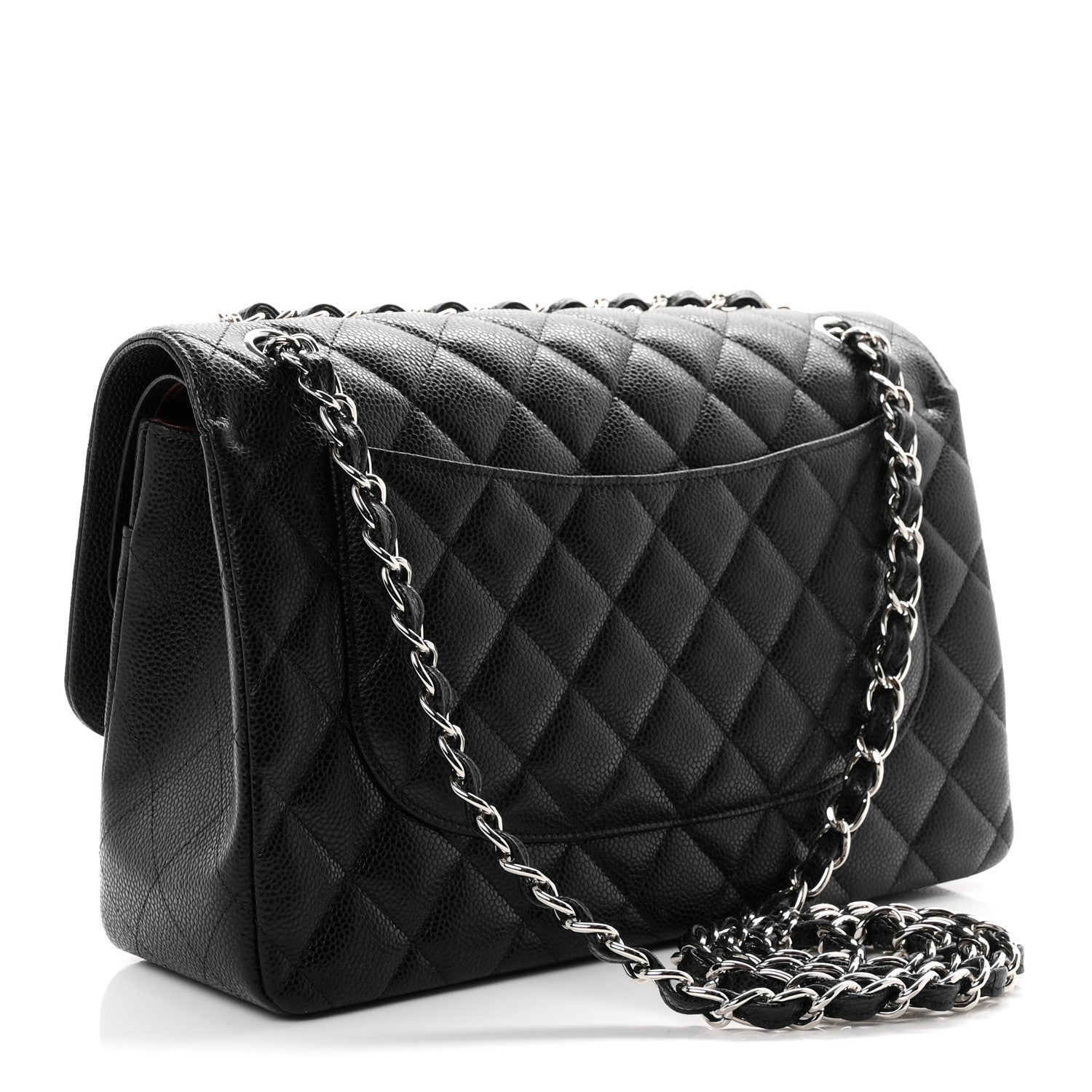 Caviar Quilted Jumbo Double Flap Black — view 3