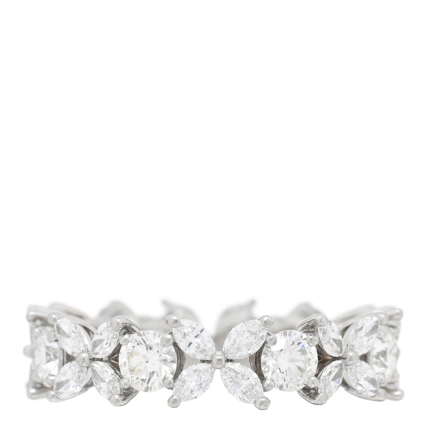 Platinum Diamond Victoria Alternating Band Ring 56 7.5