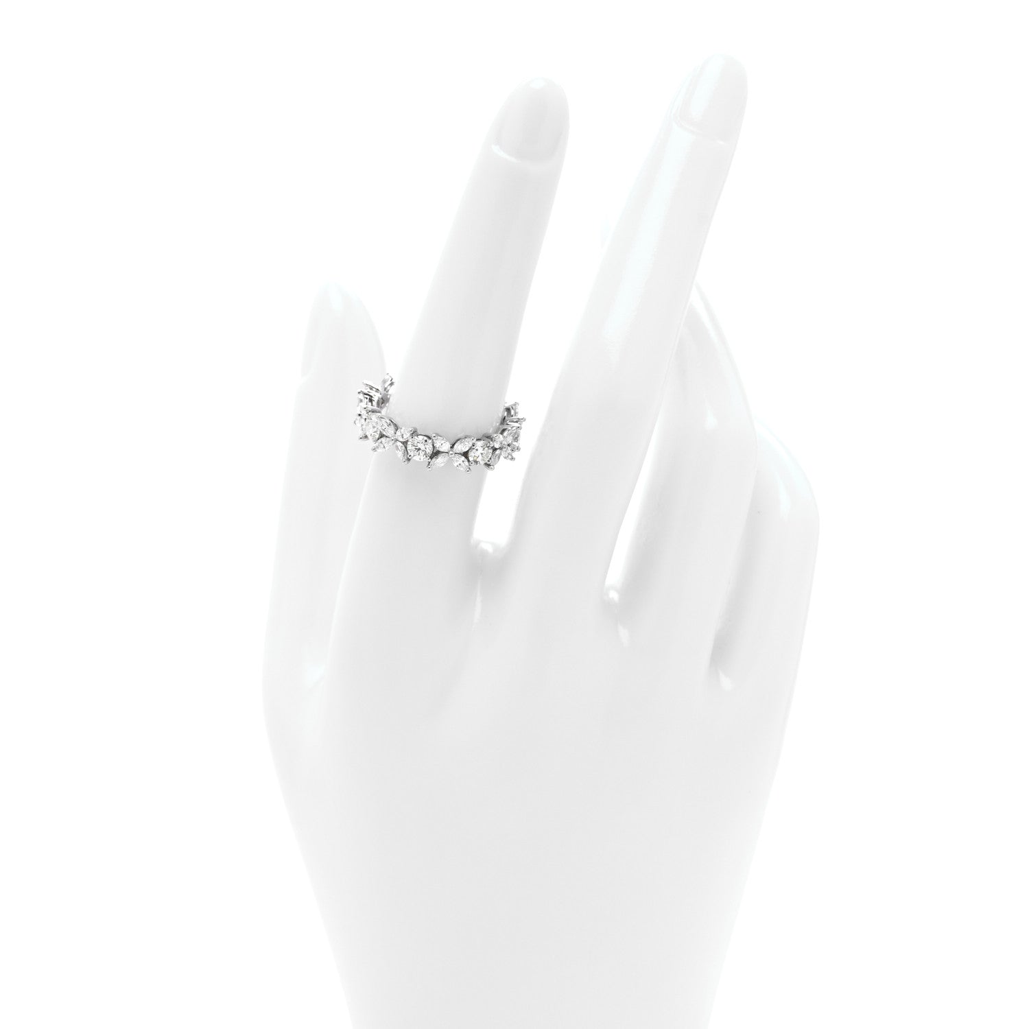 Platinum Diamond Victoria Alternating Band Ring 56 7.5 — view 2
