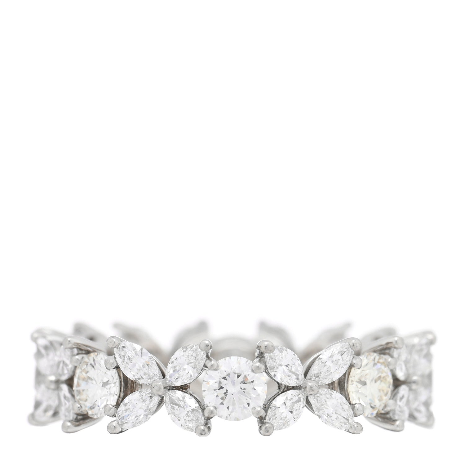 Platinum Diamond Victoria Alternating Band Ring 56 7.5 — view 3