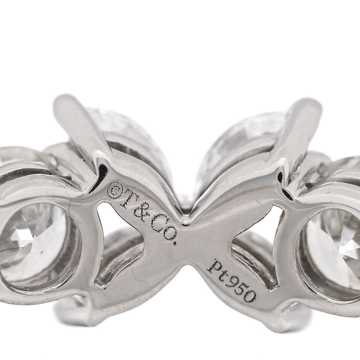 Platinum Diamond Victoria Alternating Band Ring 56 7.5 — view 4