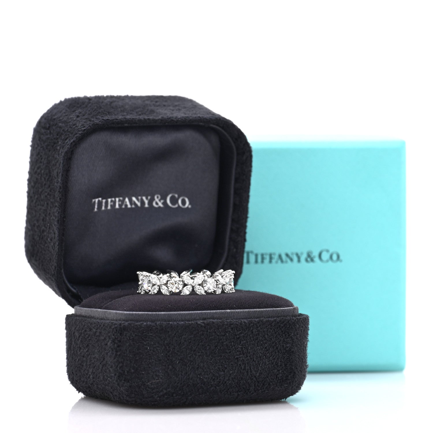 Platinum Diamond Victoria Alternating Band Ring 56 7.5 — view 5