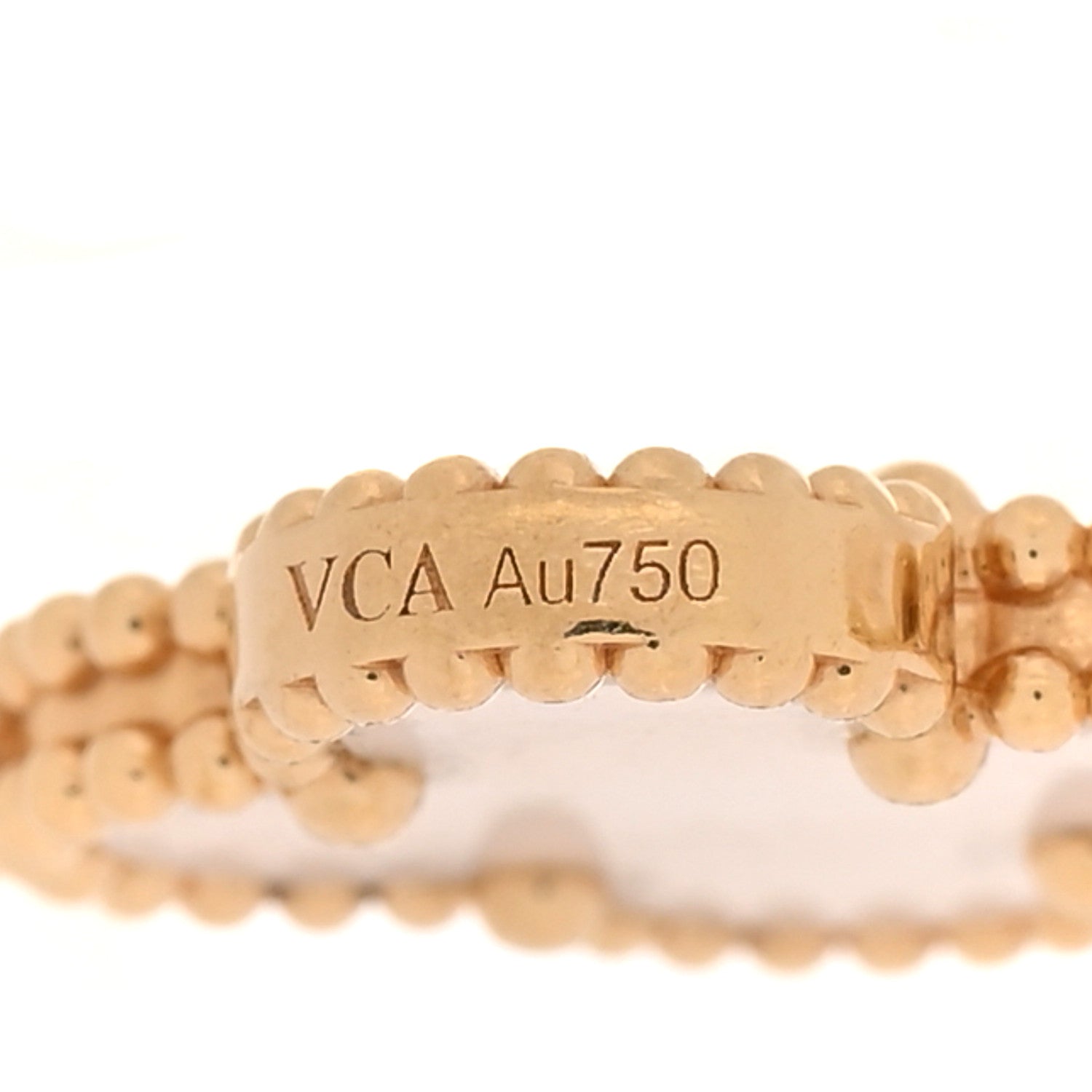 18K Yellow Gold Mother of Pearl 5 Motifs Vintage Alhambra Bracelet — view 4