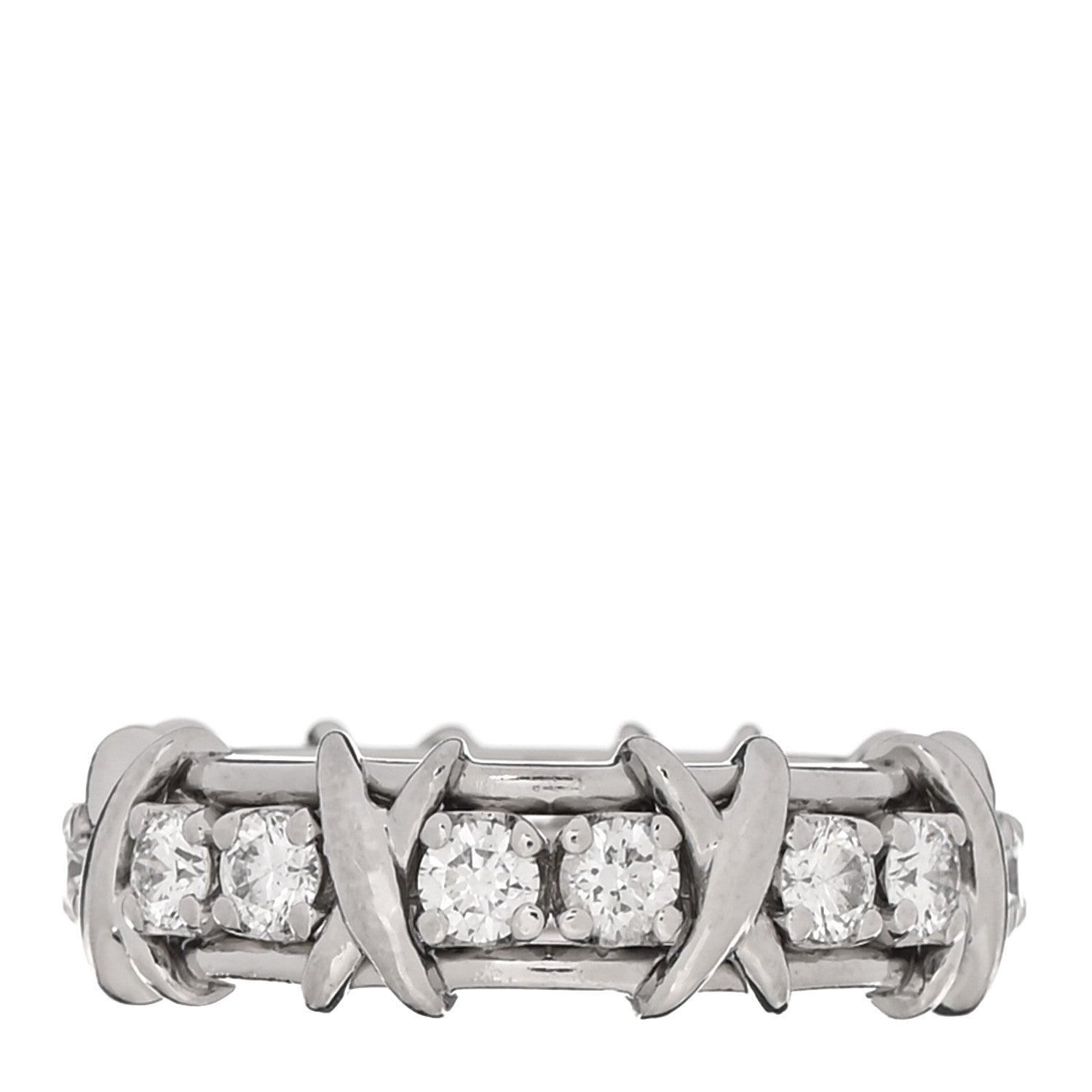 Platinum Diamond Schlumberger Sixteen Stone Ring 52 6 — view 3