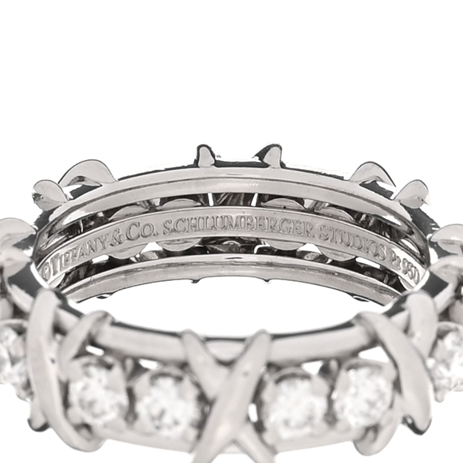 Platinum Diamond Schlumberger Sixteen Stone Ring 52 6 — view 4