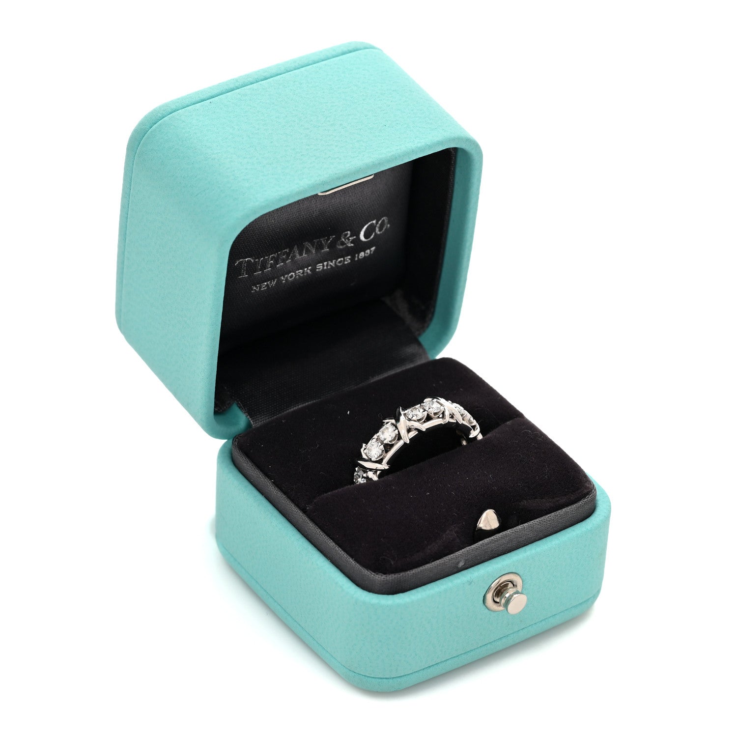 Platinum Diamond Schlumberger Sixteen Stone Ring 52 6 — view 5