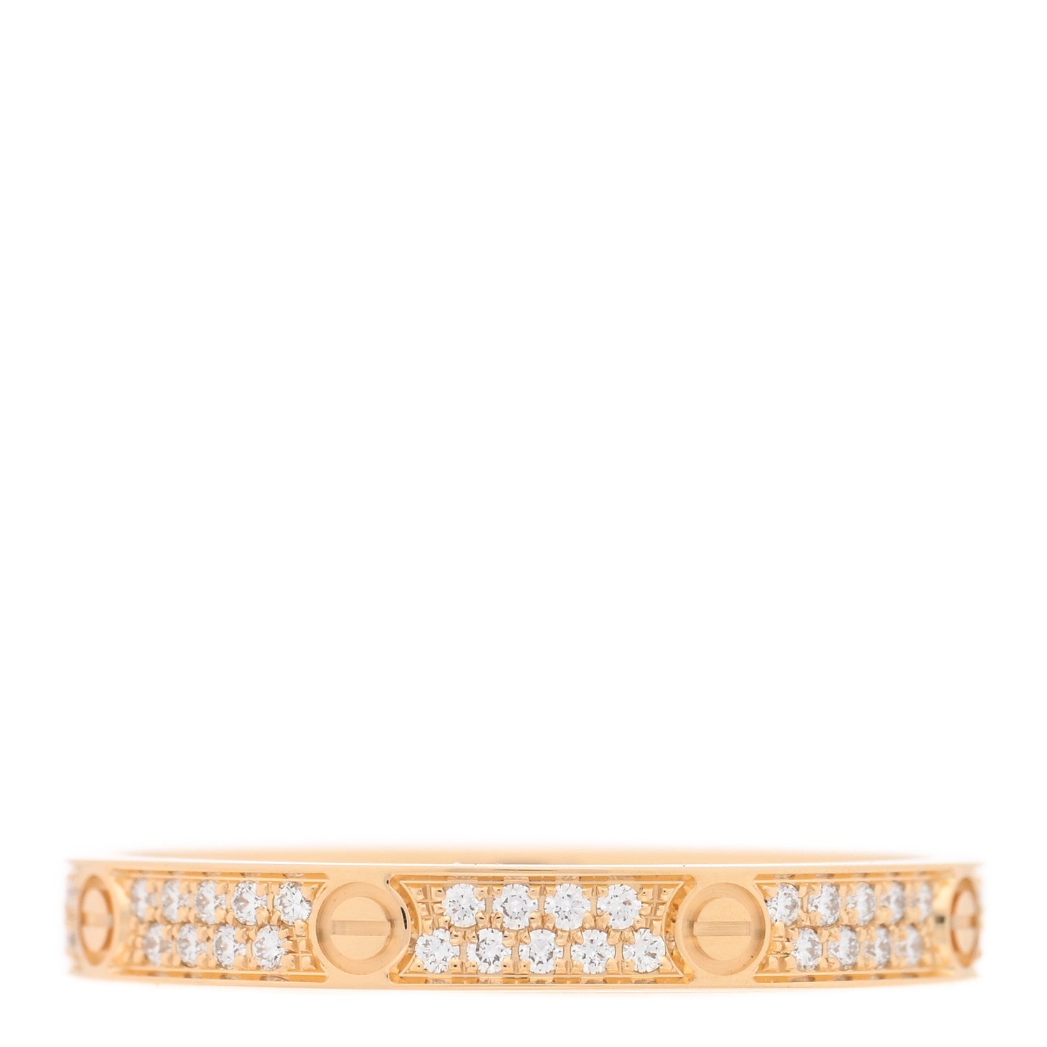 18K Yellow Gold Diamond 2.6mm LOVE Paved Band Ring 54 7 — view 3