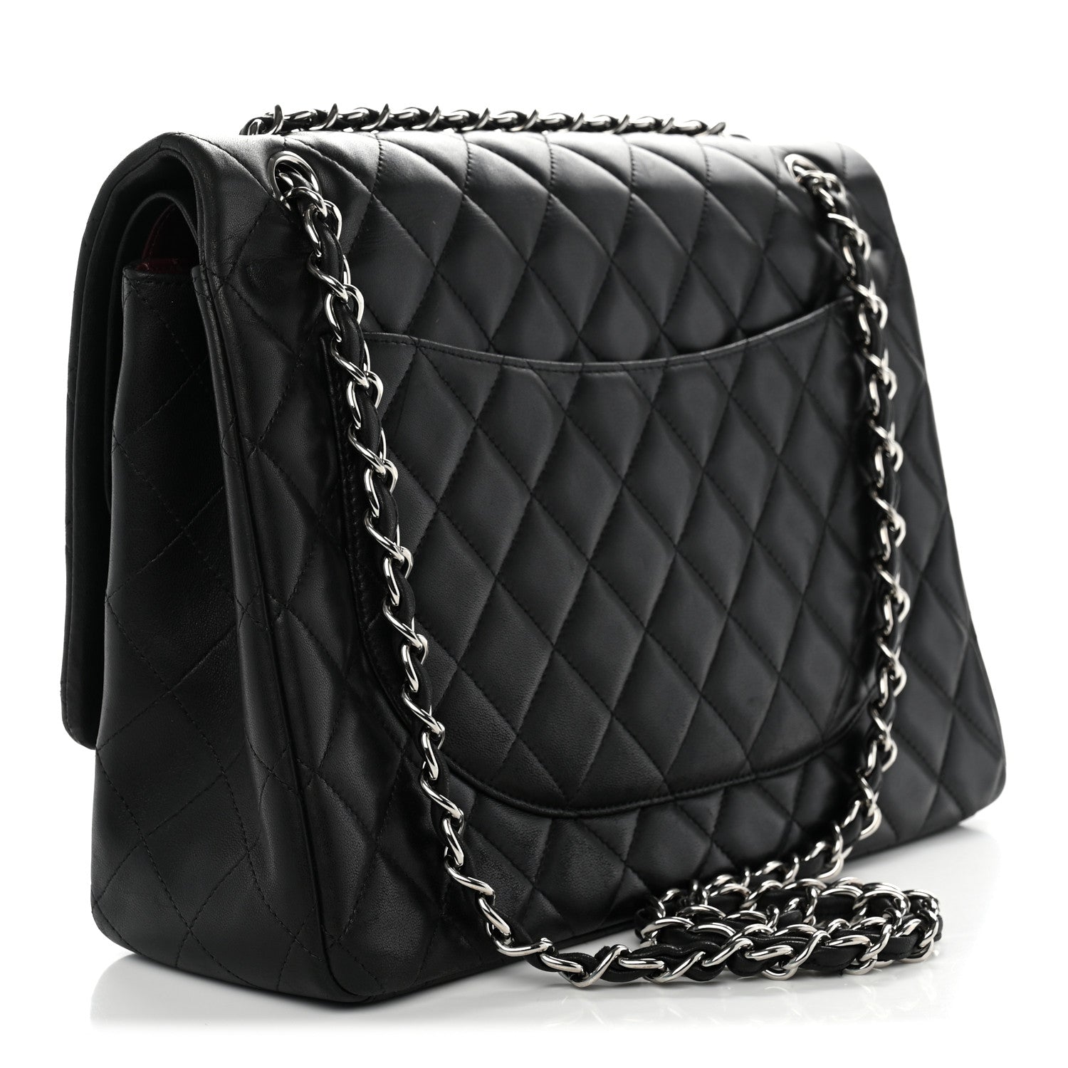 Lambskin Quilted Maxi Double Flap Black — view 3