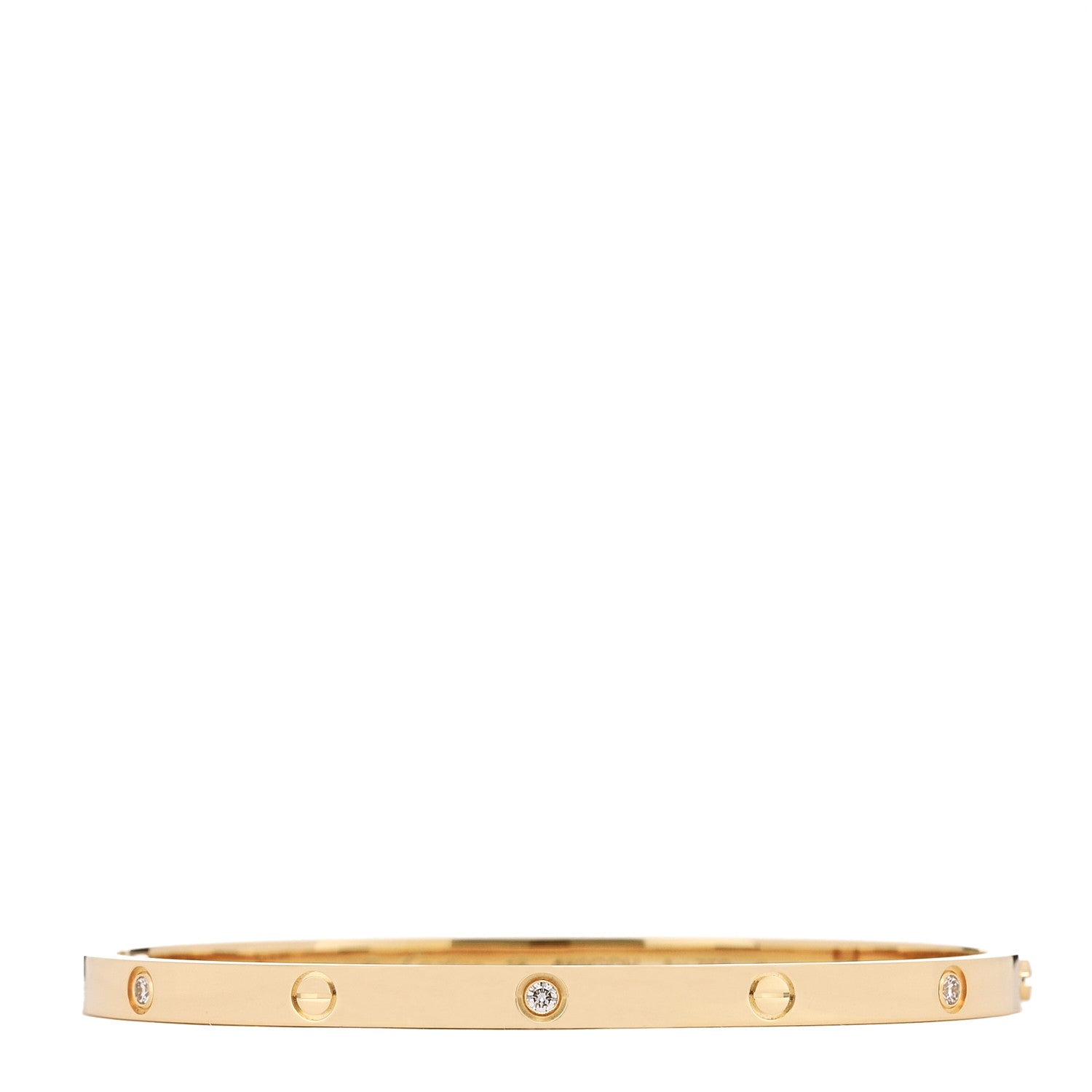 18K Yellow Gold 6 Diamond Small LOVE Bracelet 16