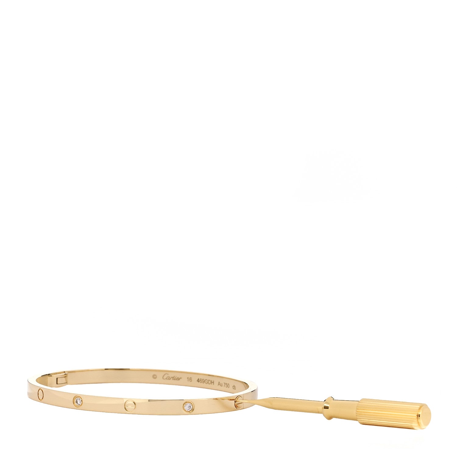 18K Yellow Gold 6 Diamond Small LOVE Bracelet 16 — view 3
