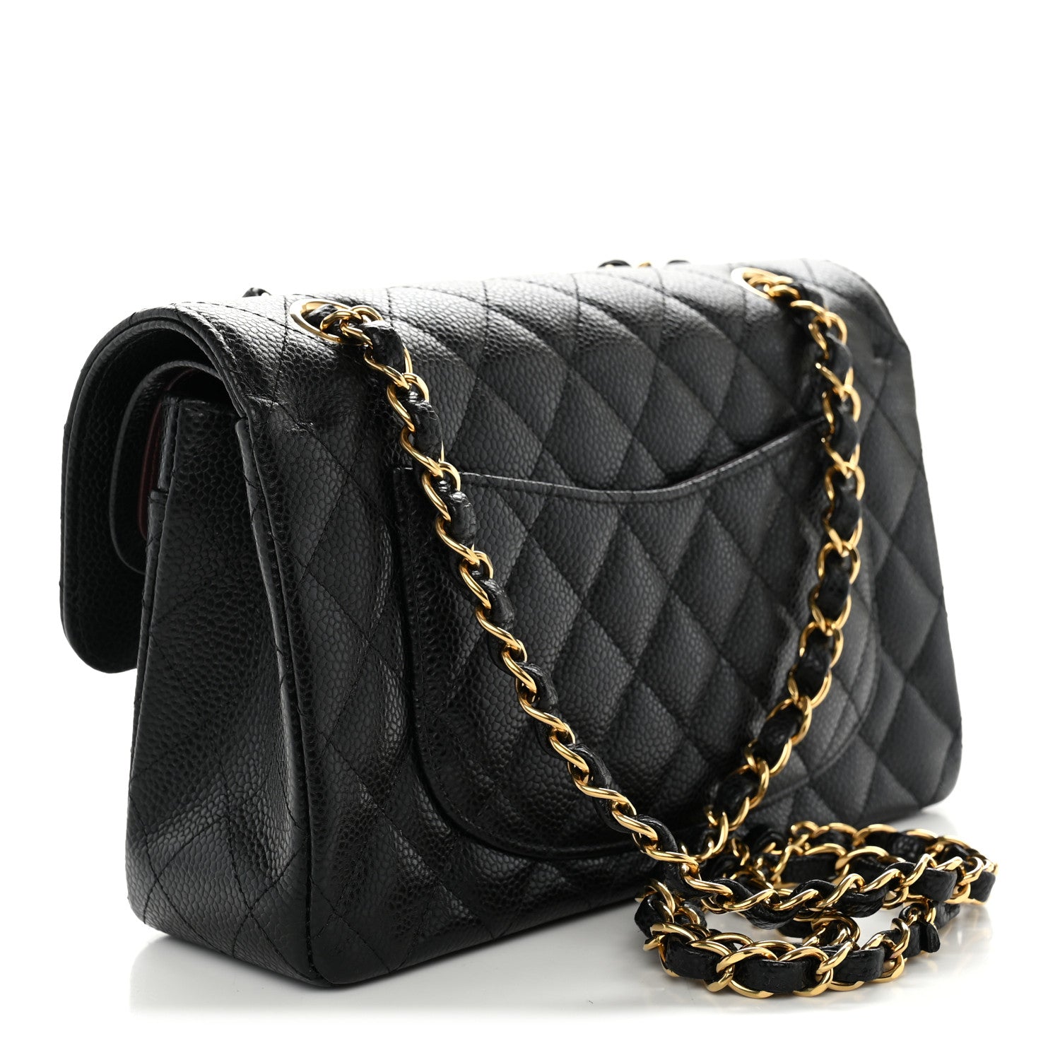 Caviar Quilted Small Double Flap Black — view 3