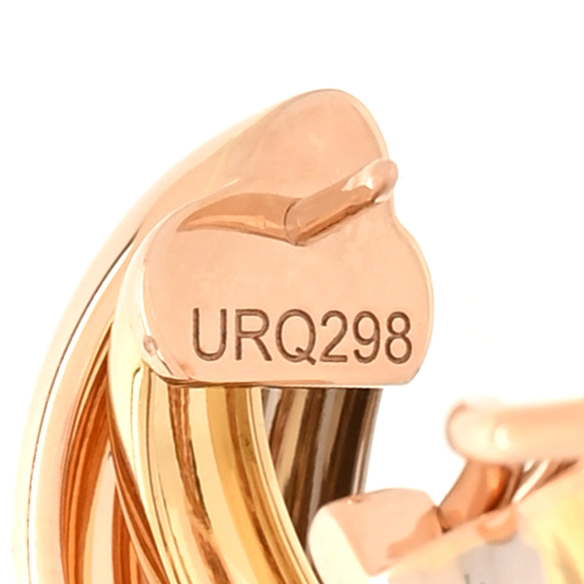 18K Pink Yellow White Gold Small Trinity Earrings — view 5