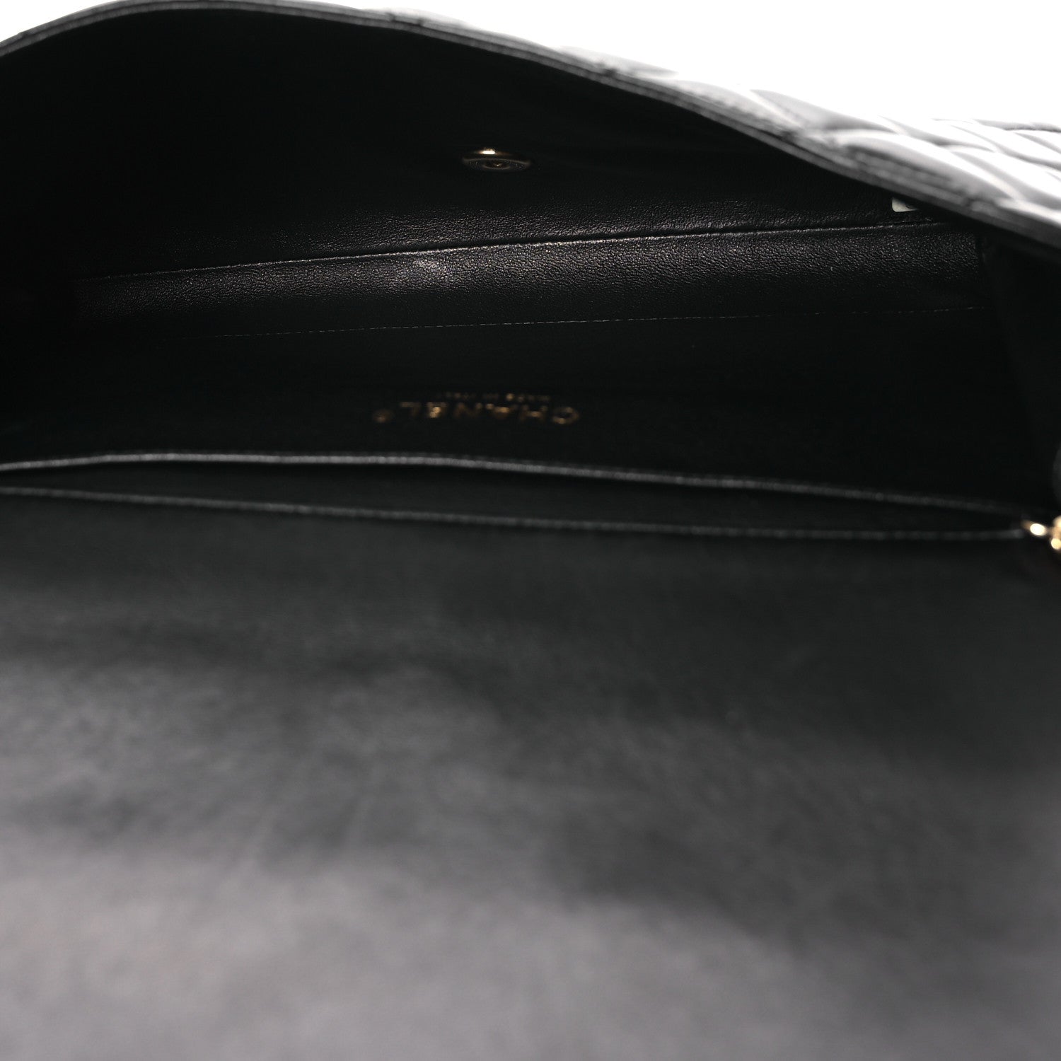 Lambskin Quilted Clutch with Chain Flap Black — view 5