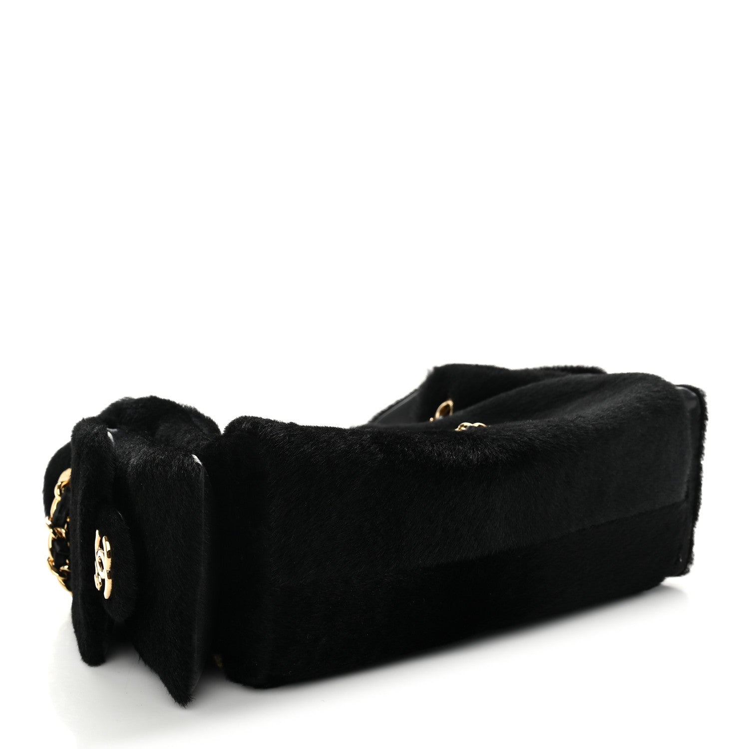 Pony Hair Mini Chanel 25 Handbag Black — view 4