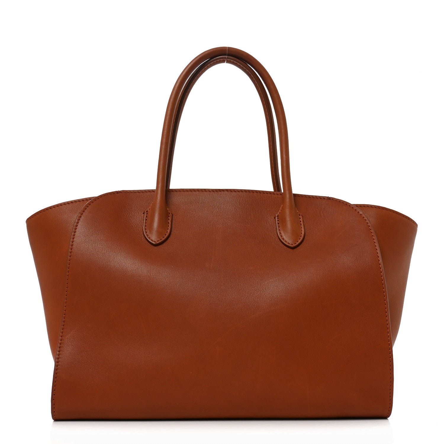 Polished Saddle Calfskin Marlo 12 Tote Bag Acero