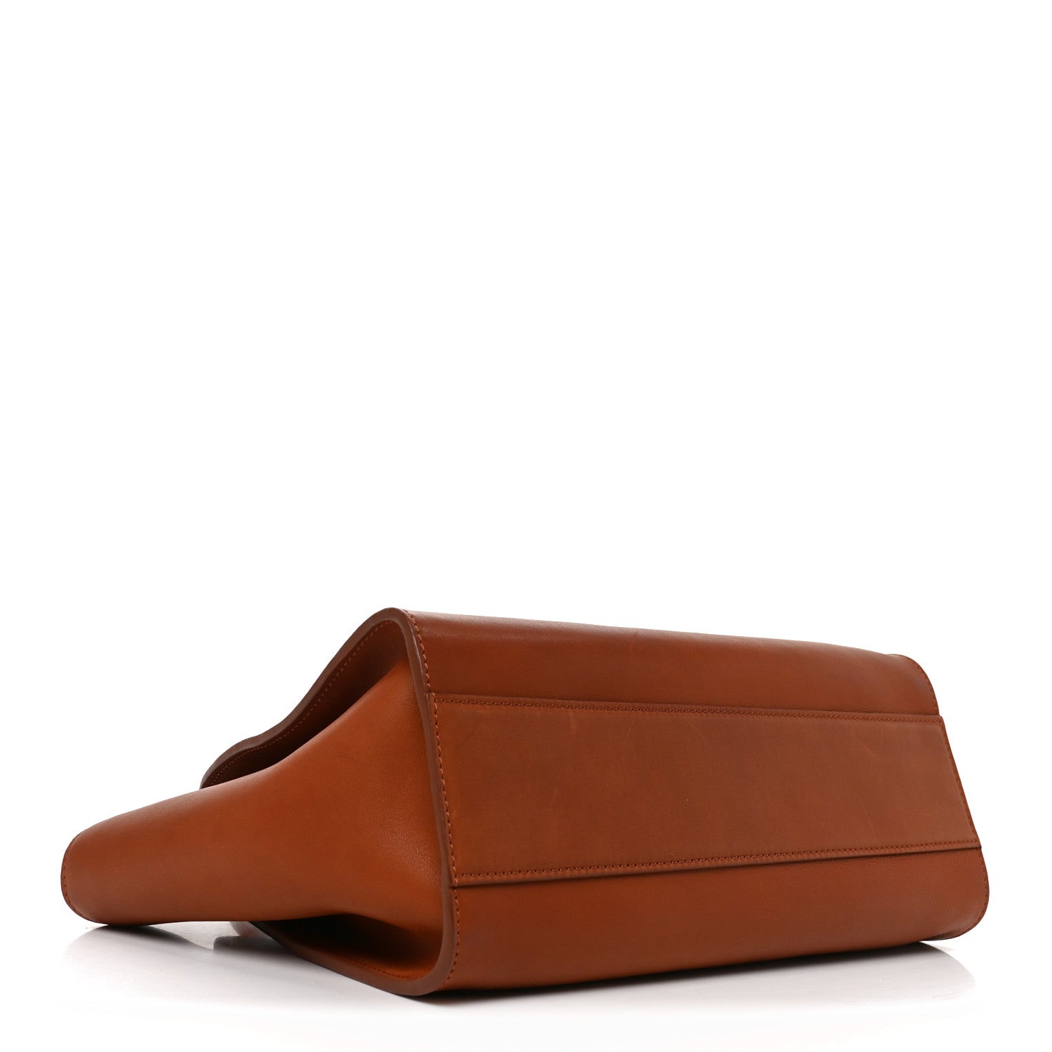 Polished Saddle Calfskin Marlo 12 Tote Bag Acero — view 4