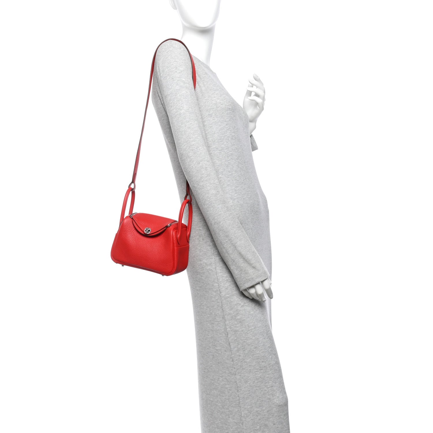 Taurillon Clemence Mini Lindy 20 Rouge Radieux — view 2