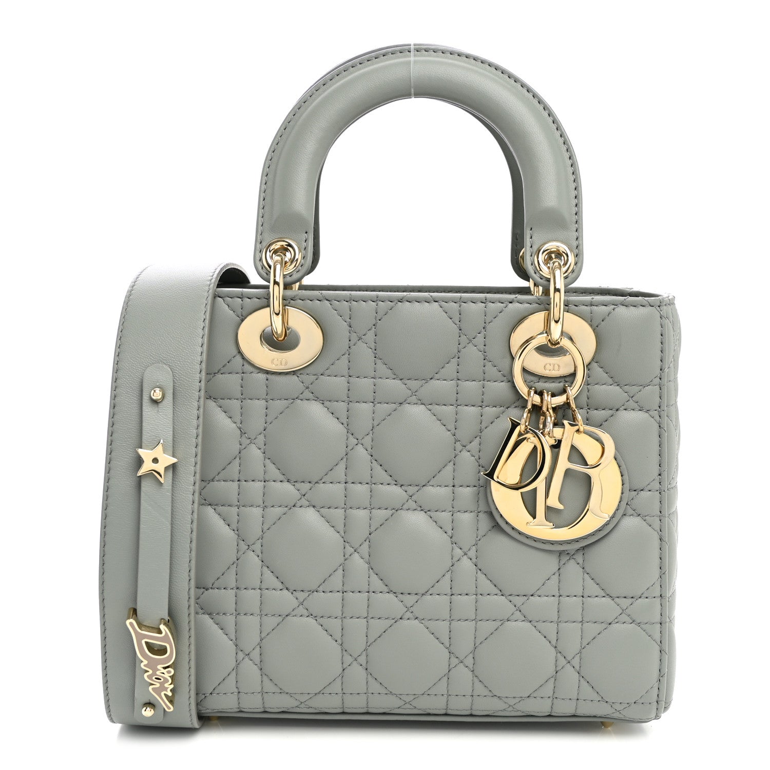 Lambskin Cannage Small My ABCDior Lady Dior Grey