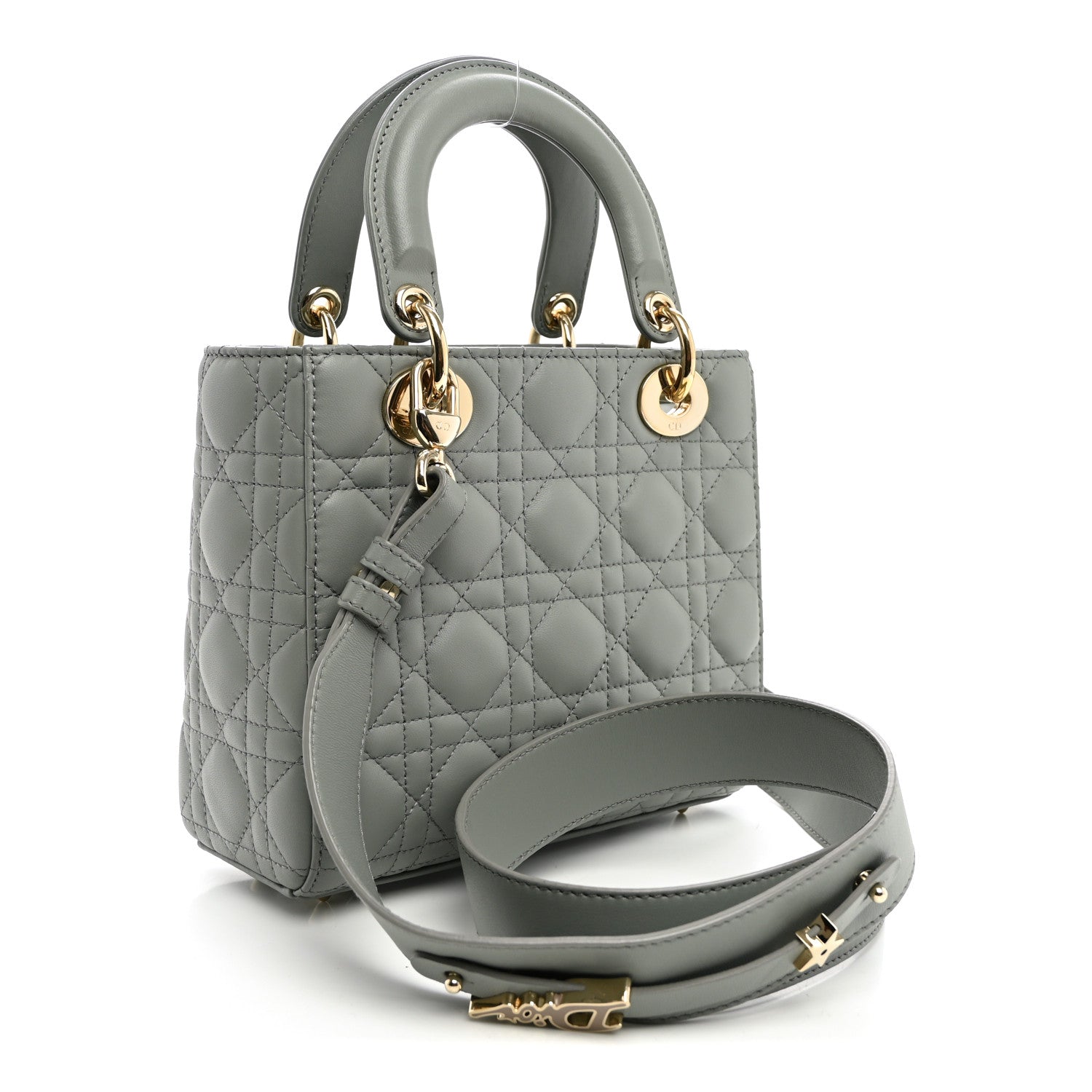 Lambskin Cannage Small My ABCDior Lady Dior Grey — view 3